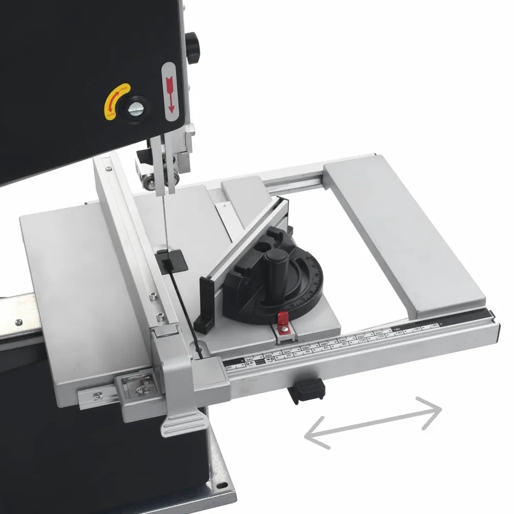 vidaXL Sega a Nastro Profondità di Taglio 245 mm per Legno Morbido Duro Tavolo Inclinabile Segatrice da Banco Troncatrice in Acciaio Nero e Argento