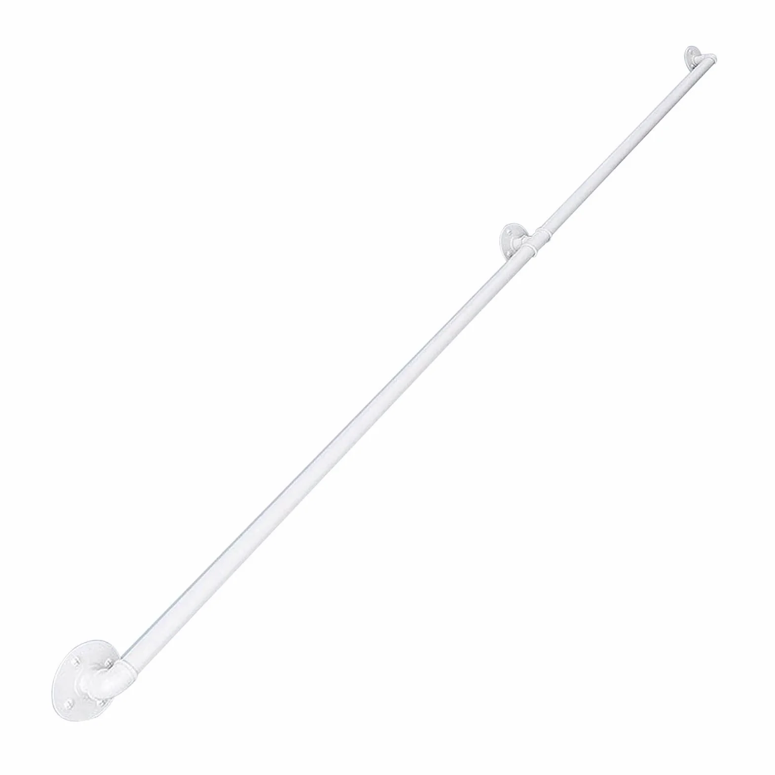 Bianco Scale Ringhiera Corrimano 1m 2m 3m 4m 5m 6m, Asta di Supporto Ringhiera Scale per Disabili Anziani Interni Esterni Maniglione/Maniglie - Supporto 200kg (Size : 200cm)