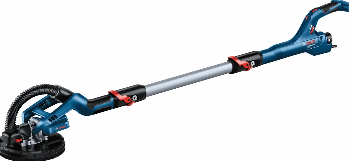 Bosch Professional: Levigatrice a gesso "Giraffa" GTR 550 (550 W, 1 set di dischi abrasivi, 1 carta vetrata, 3 morsetti per cavi, valigetta)