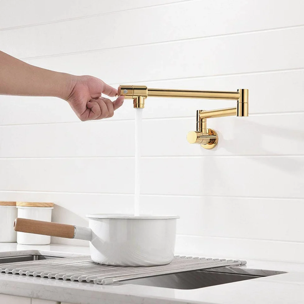 POT FILLER rubinetti della cucina, due maniglie Un lavandino rubinetto del foro, installazione a parete cucina contemporanea Rubinetti, Ottone,Cromo