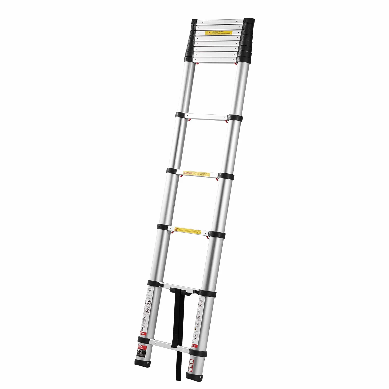 VEVOR Scala Telescopica da 3,8 m, Scala Estensibile Pieghevole Multiuso in Alluminio, Capacità Carico max. di 150 kg con Piedini Antiscivolo, per Casa, Lavori all'Aperto, Soffitta