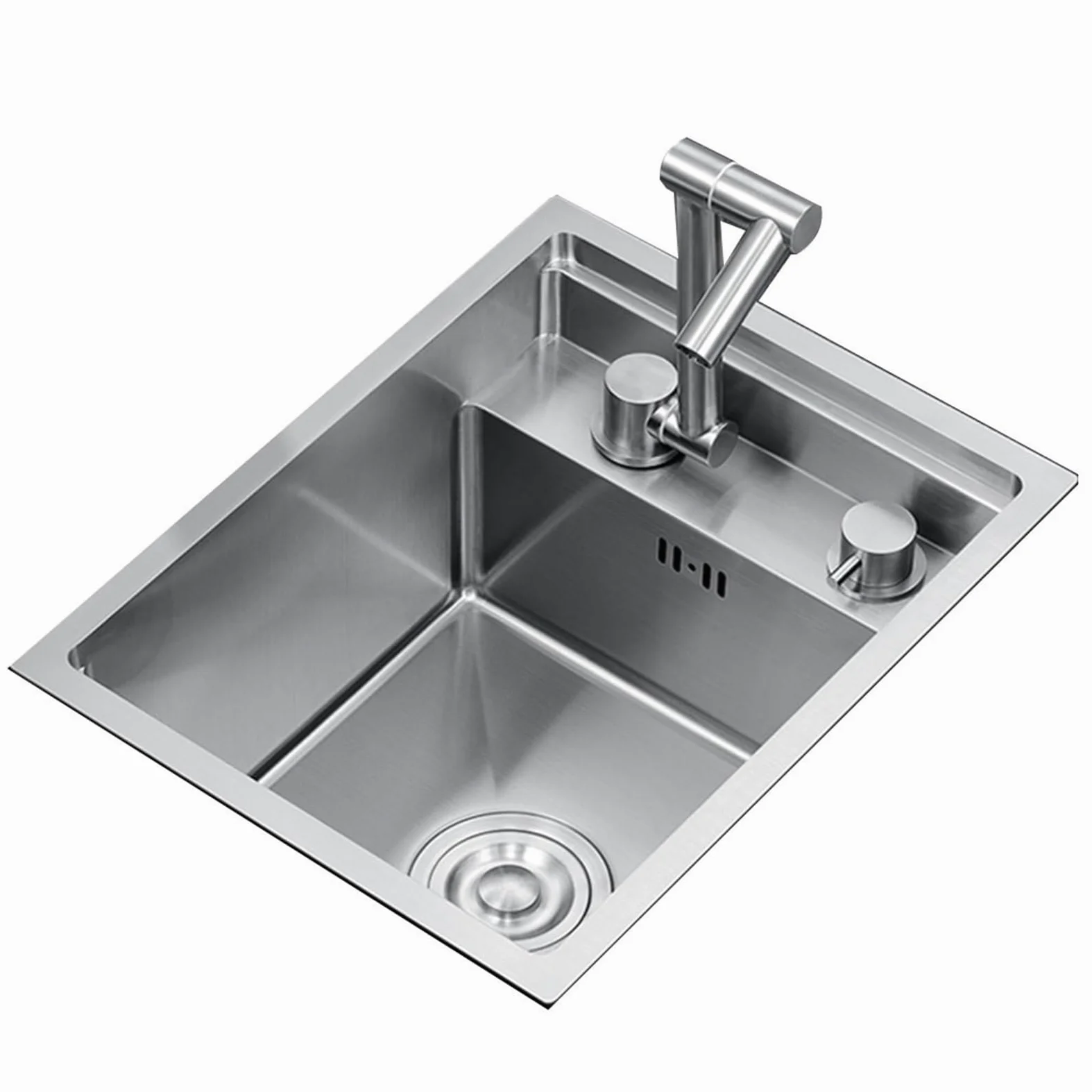 Impianti Lavello da Cucina Invisibile in Acciaio Inossidabile 304 con Piastra di Copertura - Ideale per Piccoli Spazi E Aree Bar, Design Nascosto con Rubinetto Pieghevole Cucina (Color : Silver, S :