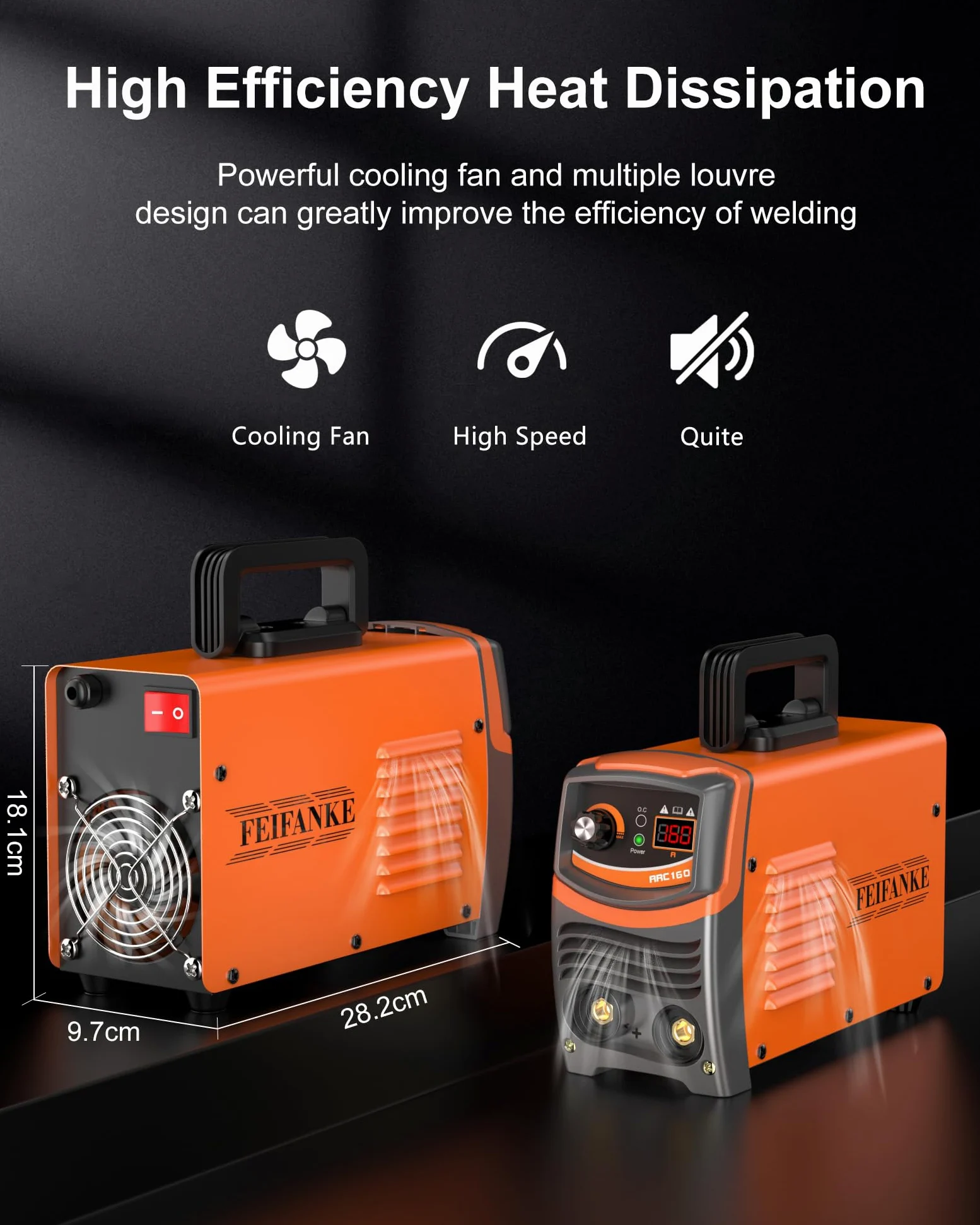 FEIFANKE ARC160 Saldatrice Elettrodo 160A IGBT DC MMA/Lift TIG Saldatrice Inverter con Indicatore LED, VRD, Anti Stick