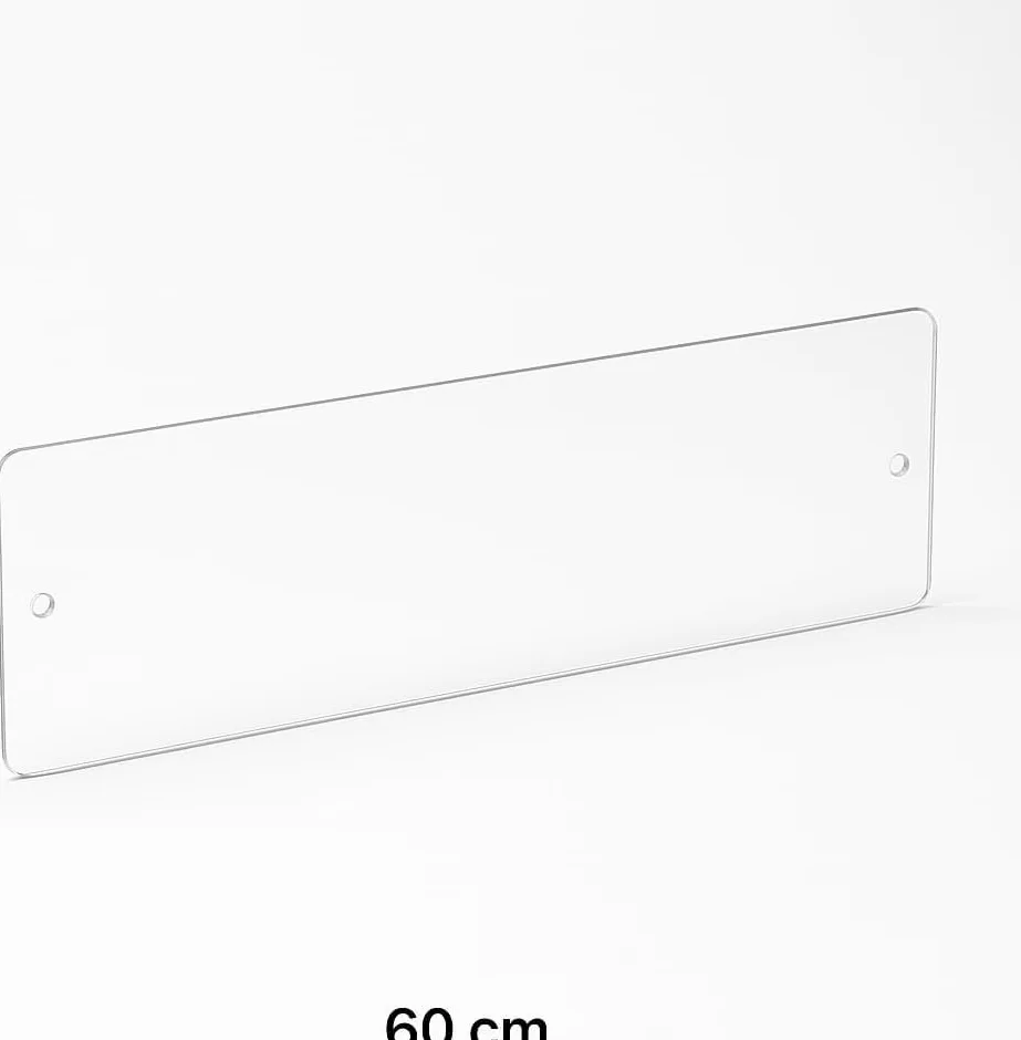 4 Fasce Battisedia Acriliche Trasparenti 12x60 cm | Paracolpi Muro Antigraffio | Salvamuro Protezioni Pareti da Sedie | Design Minimal con Tasselli per Installazione Facile (4)