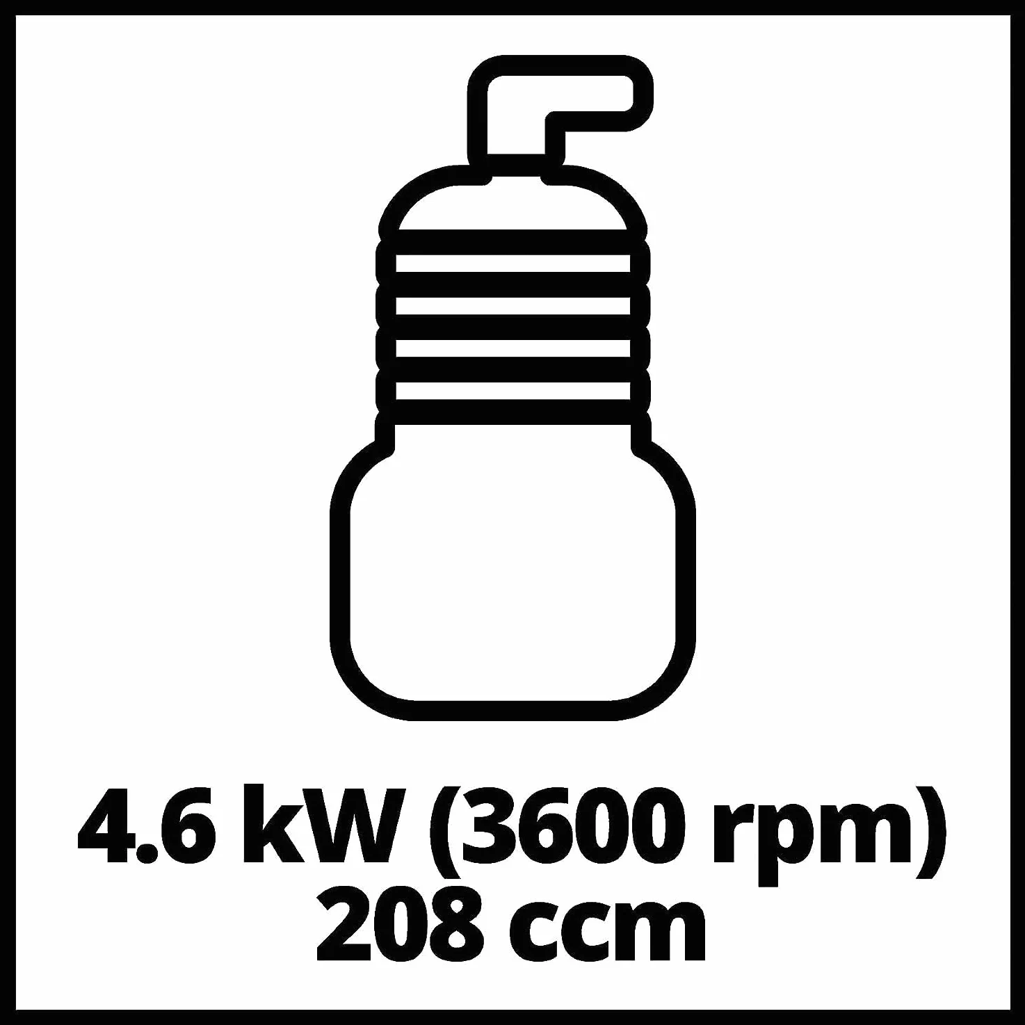 Einhell GE-PW 46 Motopompa (motore benzina 4 tempi, 4600 W - 6,3 HP, portata max 23000 L/h, prevalenza 26 m, altezza aspirazione max 6,5m, serbatoio benzina 3,6 l, dispositivo arresto mancanza olio)
