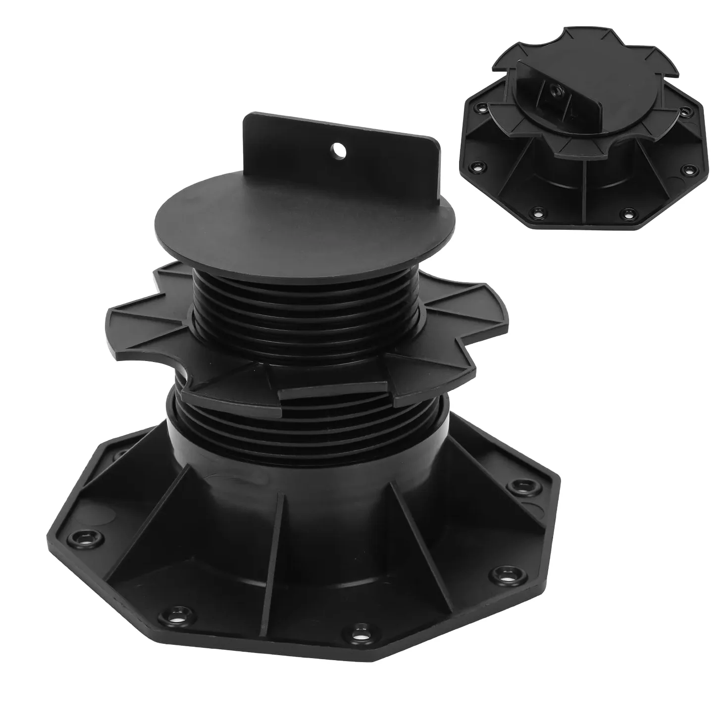 Herrselsam - 50 cuscinetti per pannelli, cuscinetti per piastre, supporti regolabili in altezza, 60 - 140 mm, per assi da terrazzo, per sottostruttura in legno, WPC e pietra