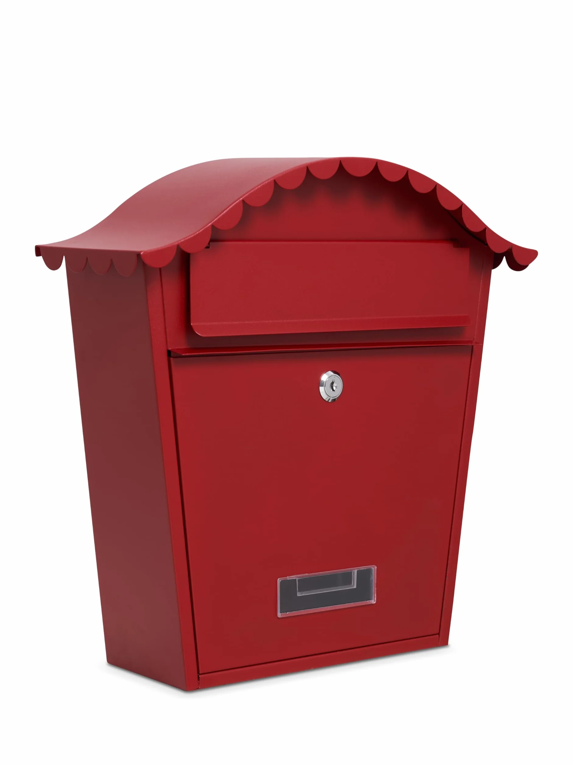 Assorted Collections Cassetta postale da parete, con serratura e 2 chiavi, in acciaio zincato resistente alle intemperie, facile da installare, 36x13x37 cm (rosso)