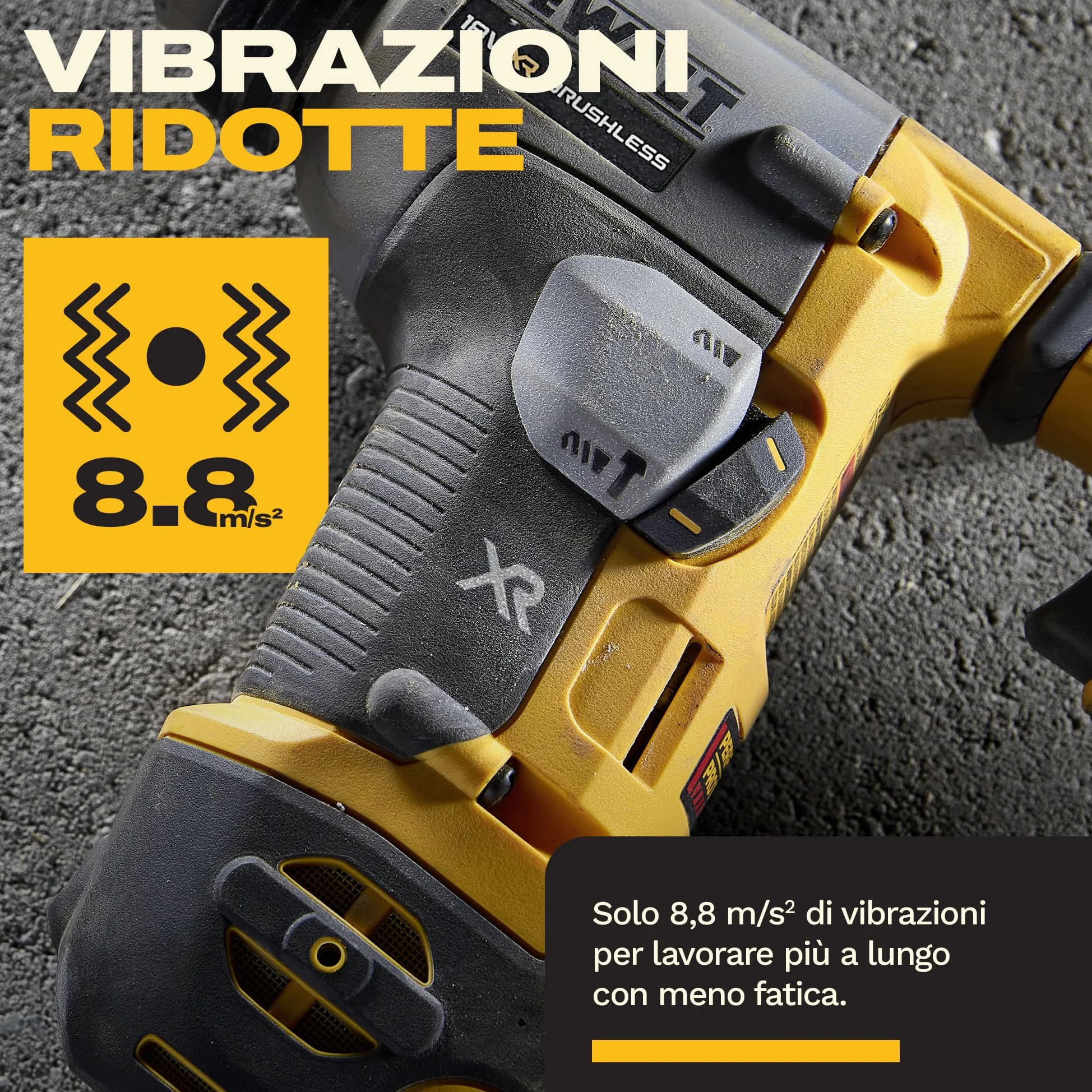 DEWALT Trapano a percussione 18V XR SDS PLUS 16mm, solo utensile, DCH172N-XJ