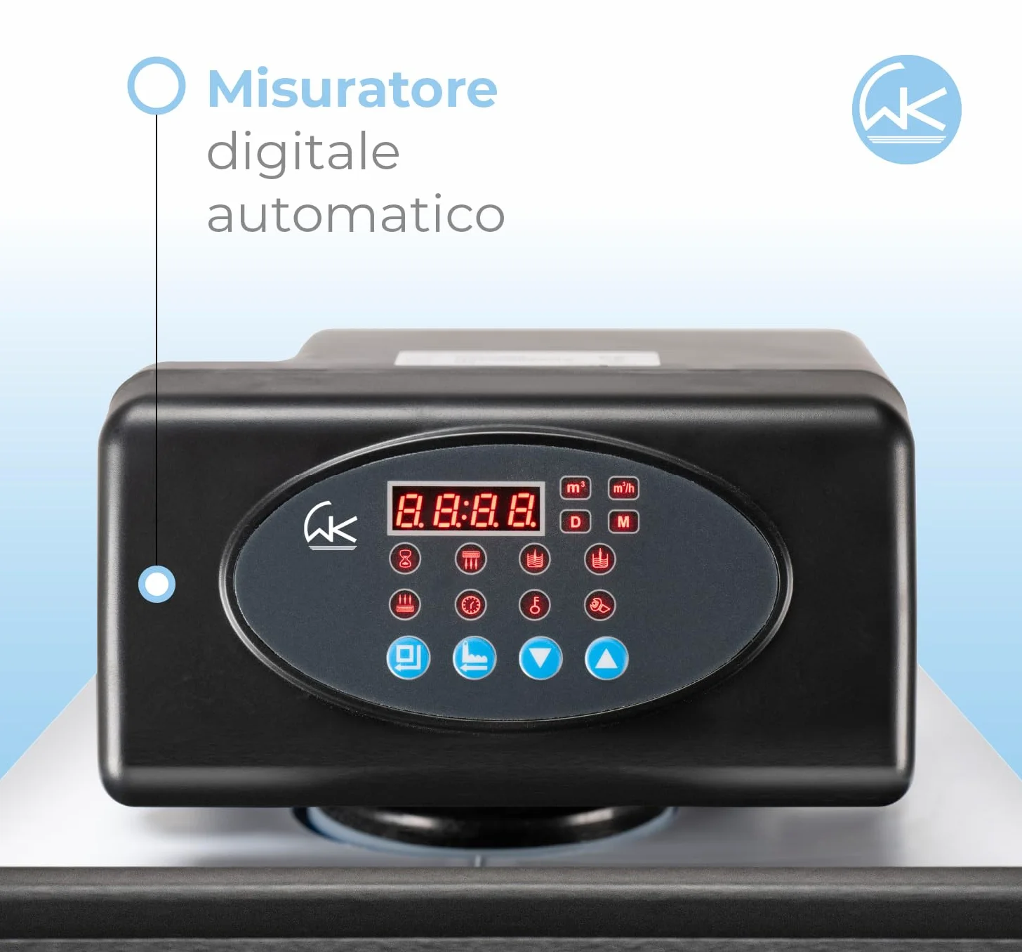 WK - Addolcitore d'Acqua domestico New Octopus Big, Sistema di Filtraggio per Acqua Dolce, Design Compatto e Portata di 5000 Litri, Ideale per Famiglie Numerose