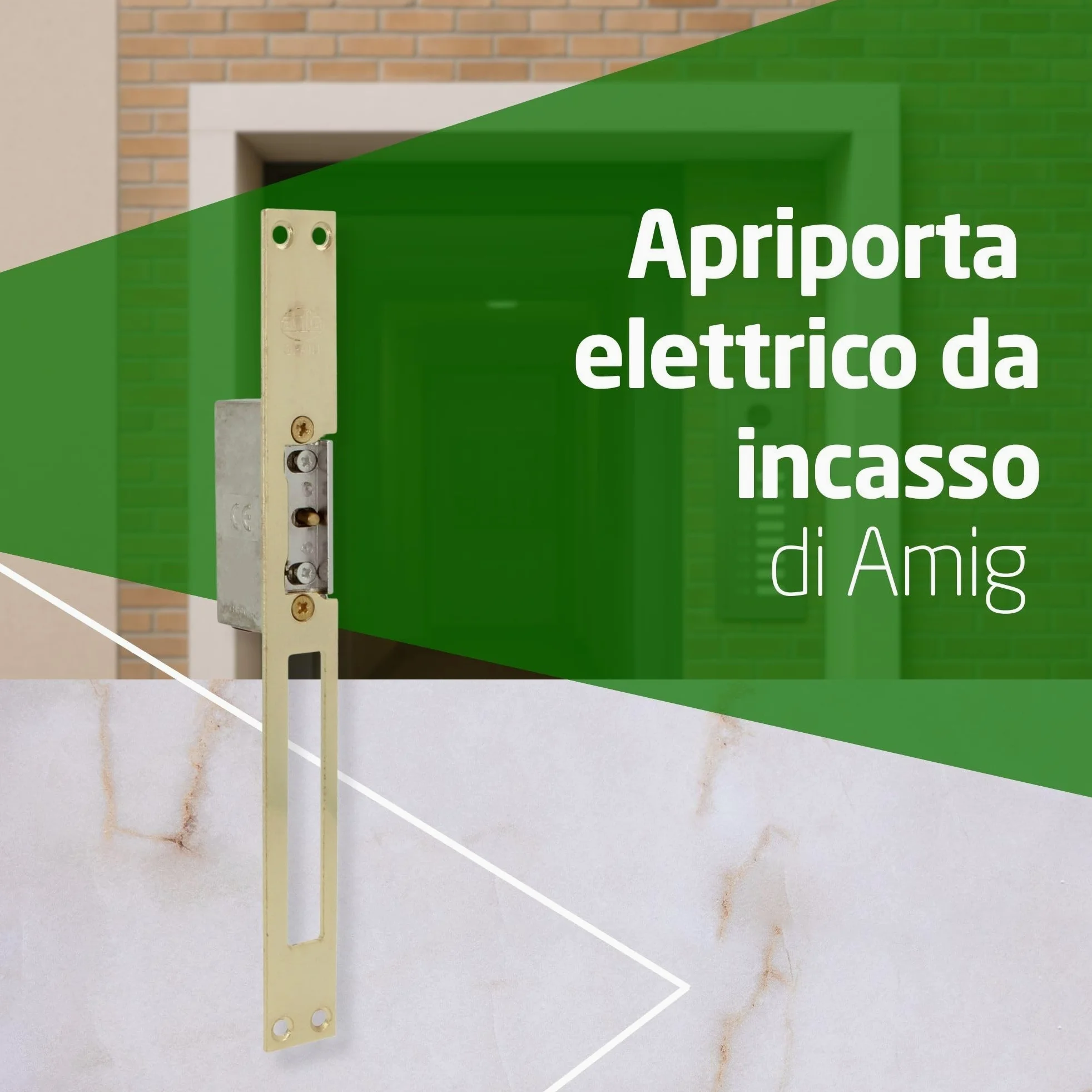 Amig - Incontro elettrico da incasso per controllo accessi - Compatibile con scrocco europeo 13 mm - Frontale 250 x 25 mm - Acciaio ottonato verniciato - Dorato - 8-12 V AC/DC - Mod. 20 con inibitore