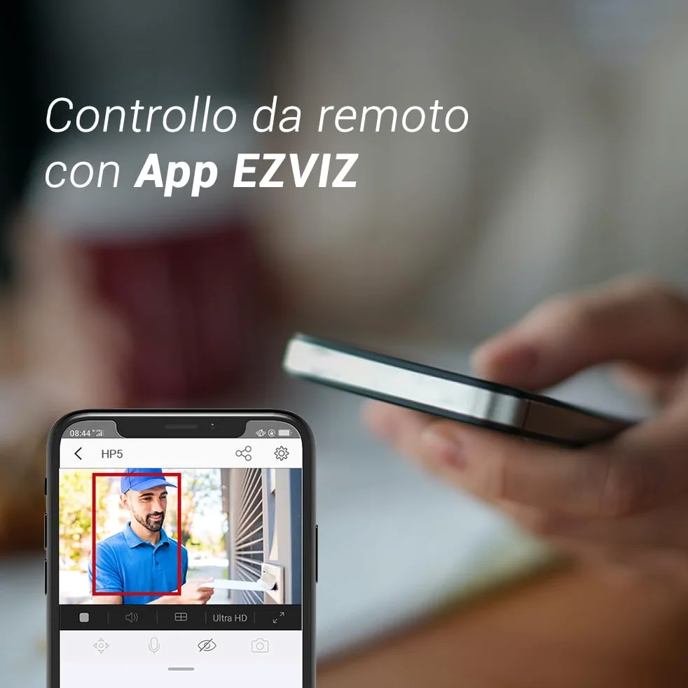 EZVIZ HP5 Videocitofono Connesso, 7 Pollici Touch Monitor, 2 fili, Visione Notturna, Apertura da remoto, Full HD, Apertura RFID, Impermeabile, Dual Band