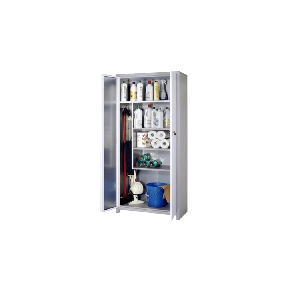 ARMADIO ARMADIETTO PORTASCOPE 100 x 40 x H179 Cm METALLO LAMIERA GRIGIO 2 ANTE