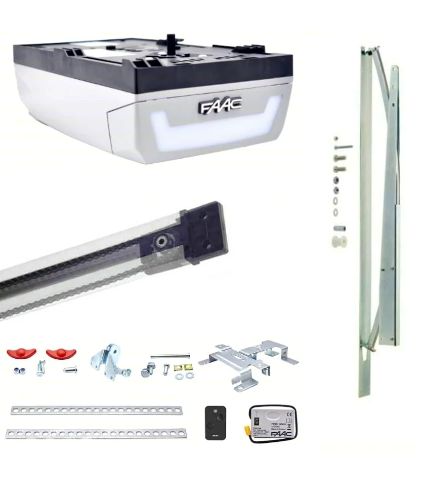 FAAC DOLPHIN KIT D600 Automazione Porta Garage Basculante - Guida a Cinghia, per Porte a Contrappesi, Corsa 2.6 Metri