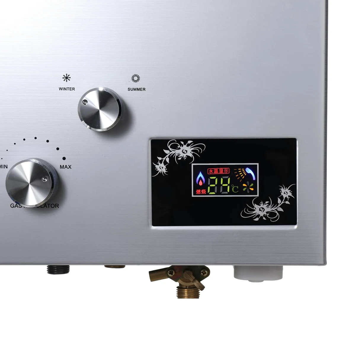 Scaldabagno a Gas GPL 20L, Scaldabagno Istantaneo a Propano, 40KW a Parete senza Serbatoio Scaldacqua Istantaneo Senza Serbatoio con Kit Doccia, Funziona a Bassa Pressione dellAcqua