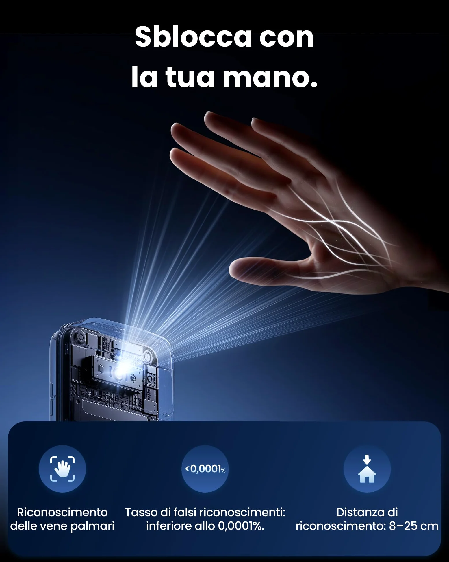 SwitchBot WiFi Smart Lock Ultra con Tastierino Vision Pro, riconoscimento 3D di volto e vene palmari, sblocco contactless, compatibile con cilindri europei. Supporta Matter, Alexa, Google e IFTTT