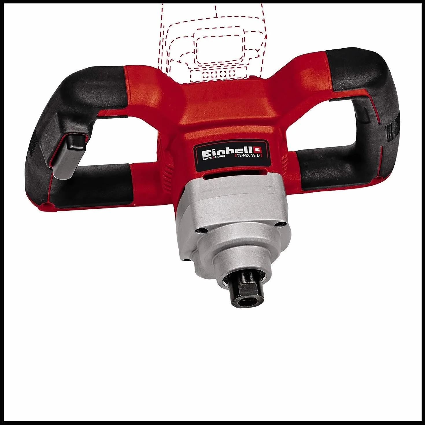Einhell TE-MX 18 Li - Solo Miscelatore a batteria Power X-Change (18V,attacco M14, giri min. 0-620, inclusa frusta diam. 100mm, senza batteria e caricabatteria)