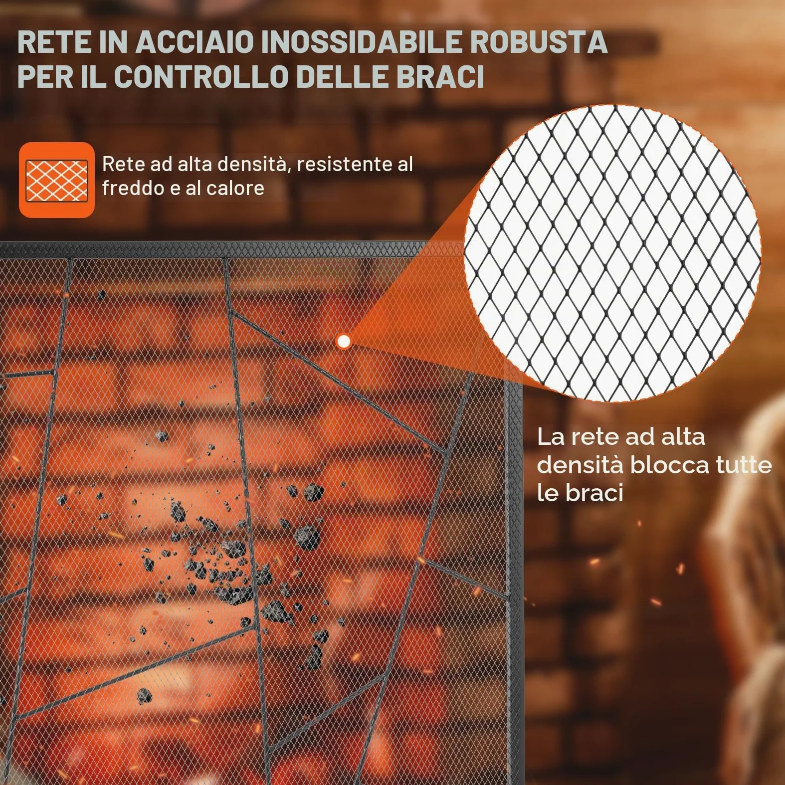VEVOR Schermo Parascintille Nero per Caminetto 1 Pannello Schermo per Stufa da 90,6x72 cm, Parascintille per Camino Stufa di Soggiorno Decorazione d'Interni, Pannello Parascintille per Camino Stufa