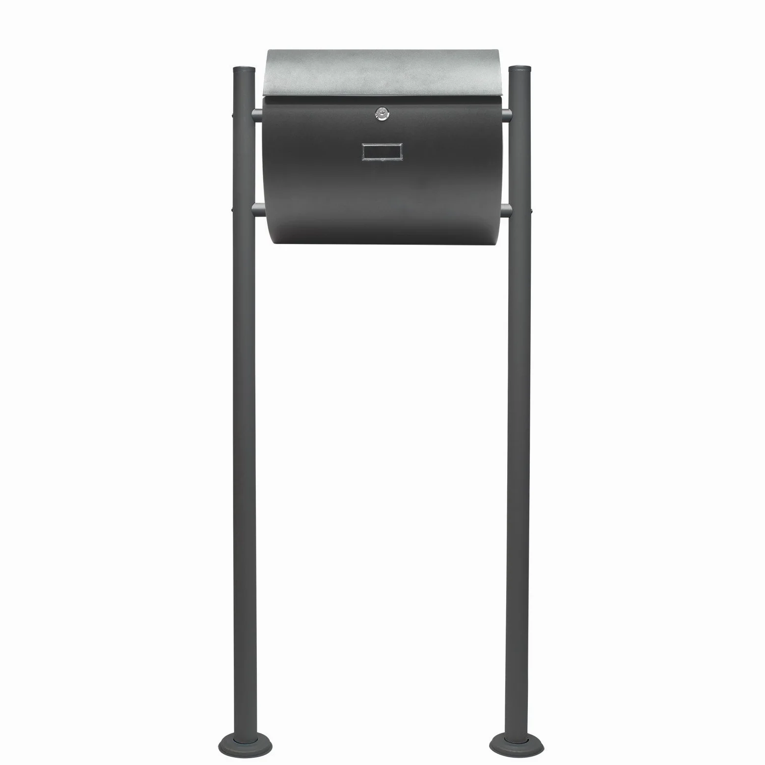 Wiltec Set Cassetta postale singola autoportante V17 antracite, con telaio di supporto