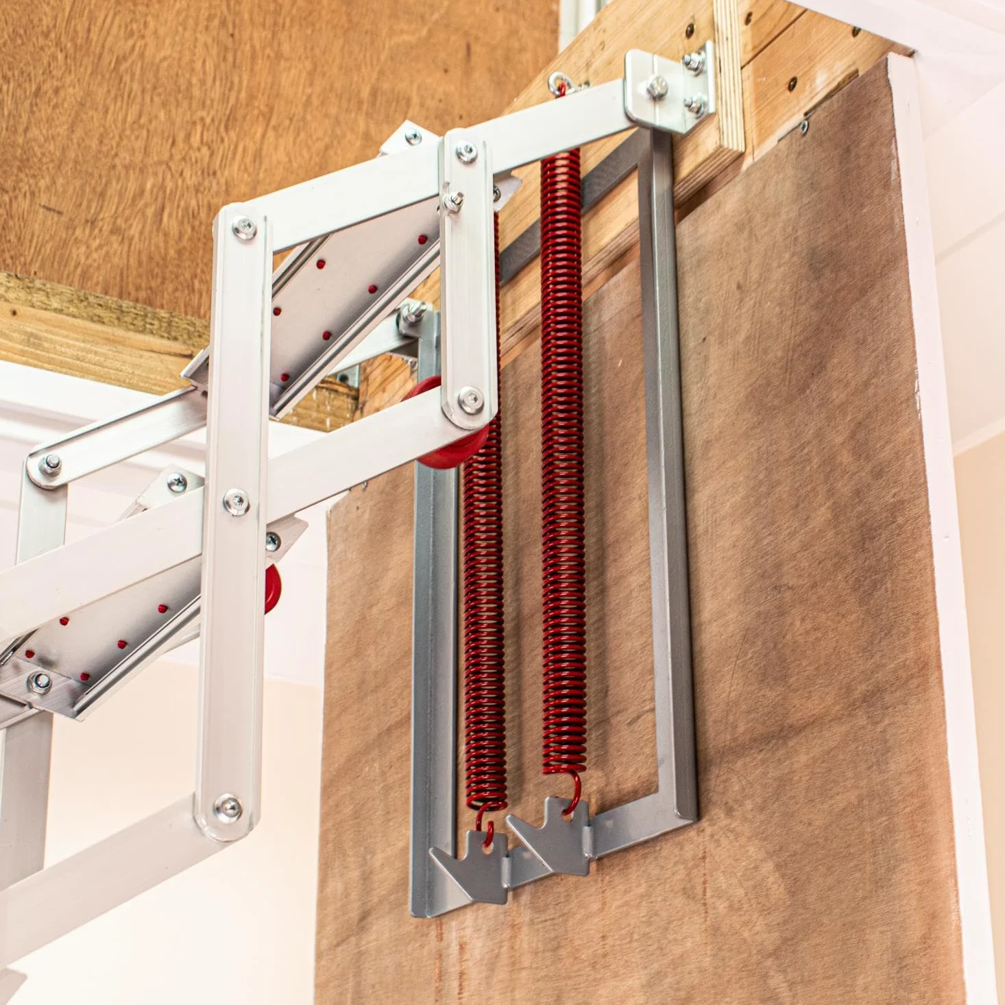 Scala a fisarmonica BPS per soppalco - Facile da montare - Superbo design compatto con gradini antiscivolo rivestiti in gomma (10ft)