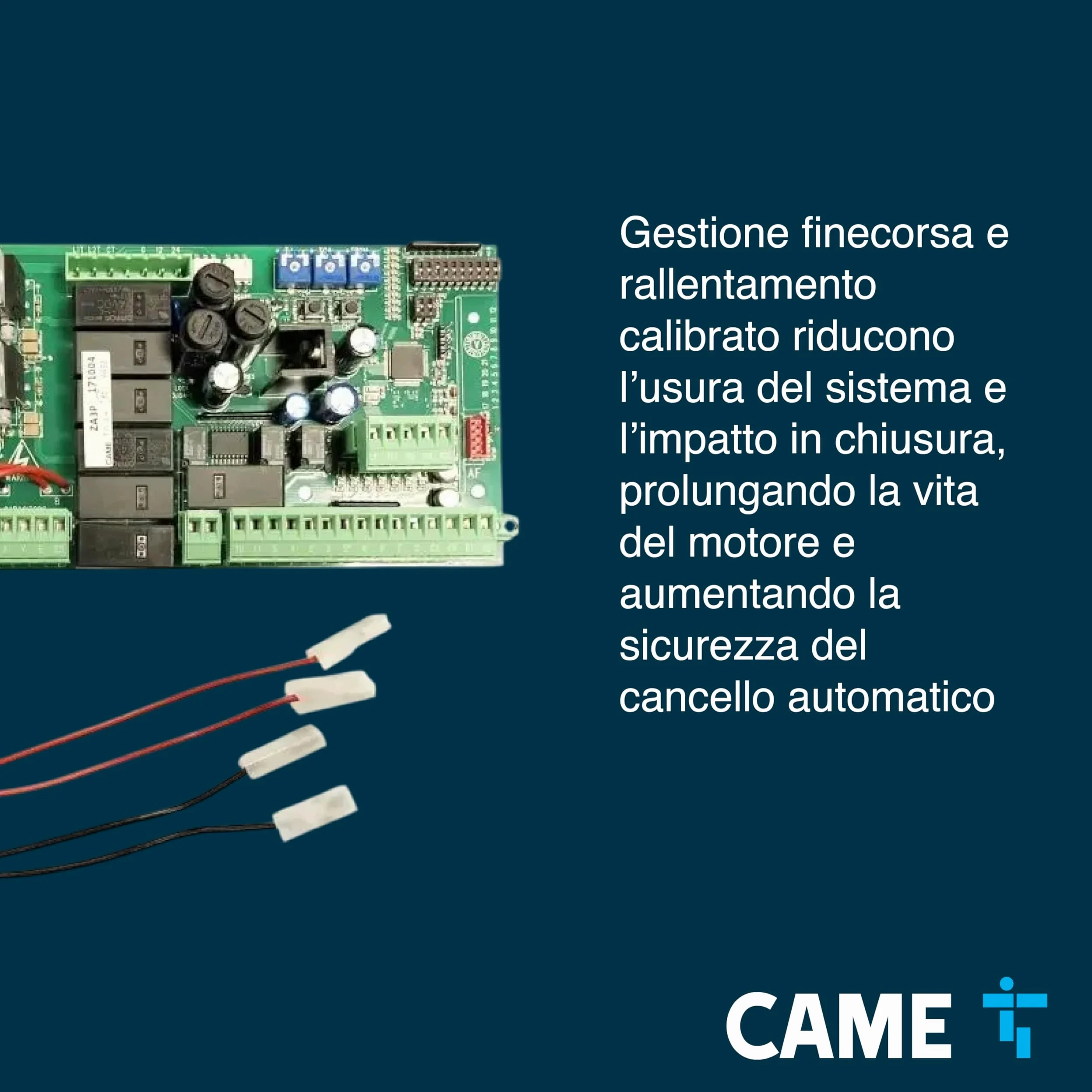 CAME Scheda elettronica di ricambio per il quadro comando ZA3P per cancelli a battente con gestione dei finecorsa e regolazione della velocità di rallentamento per manovre fluide e sicure