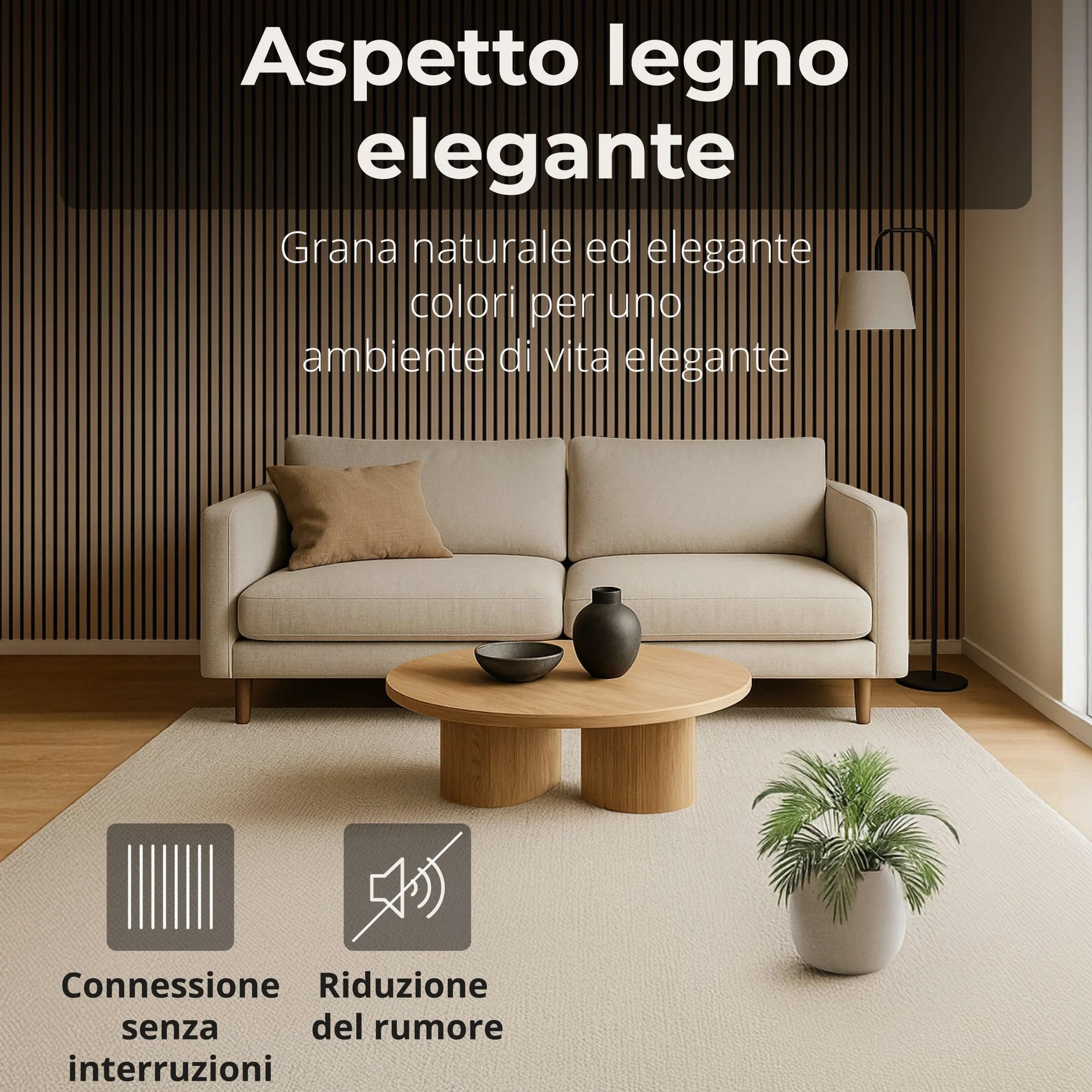 4 pannelli acustici in legno 120x60 cm con lamelle rovere chiaro – pannelli da parete per ridurre il riverbero in casa e in ufficio – rivestimento parete 3D interno