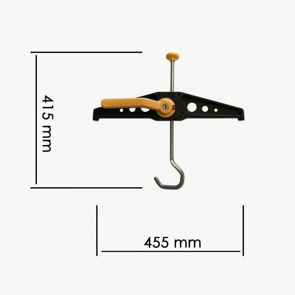 SafeClamp Supporto per scala, sistema di serraggio per il montaggio di scale su portapacchi dell’auto