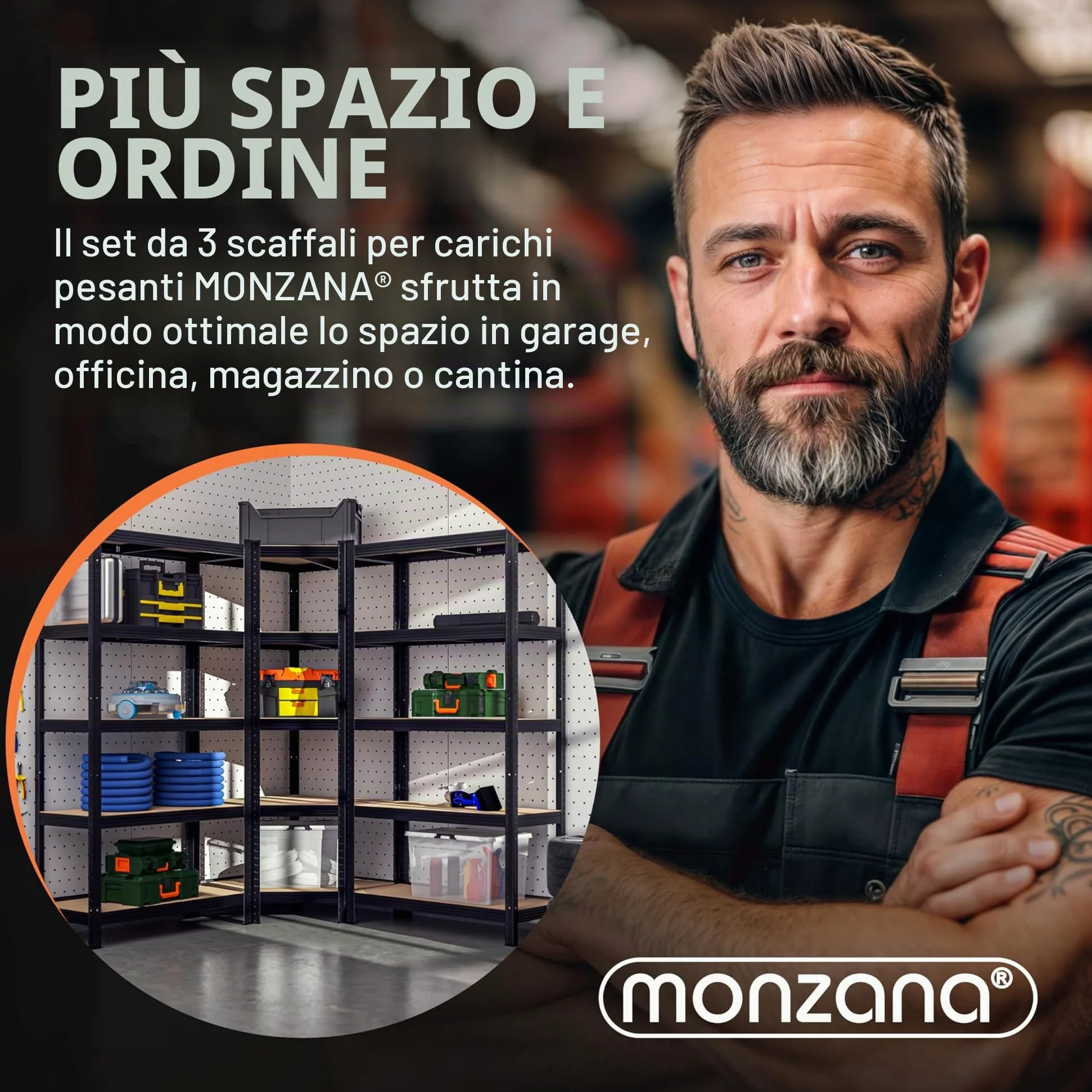 Monzana® Scaffale Angolare Metallo 2625kg 15 Ripiani MDF Scaffalatura Metallica Scaffale Alta Portata Angolo Scaffali