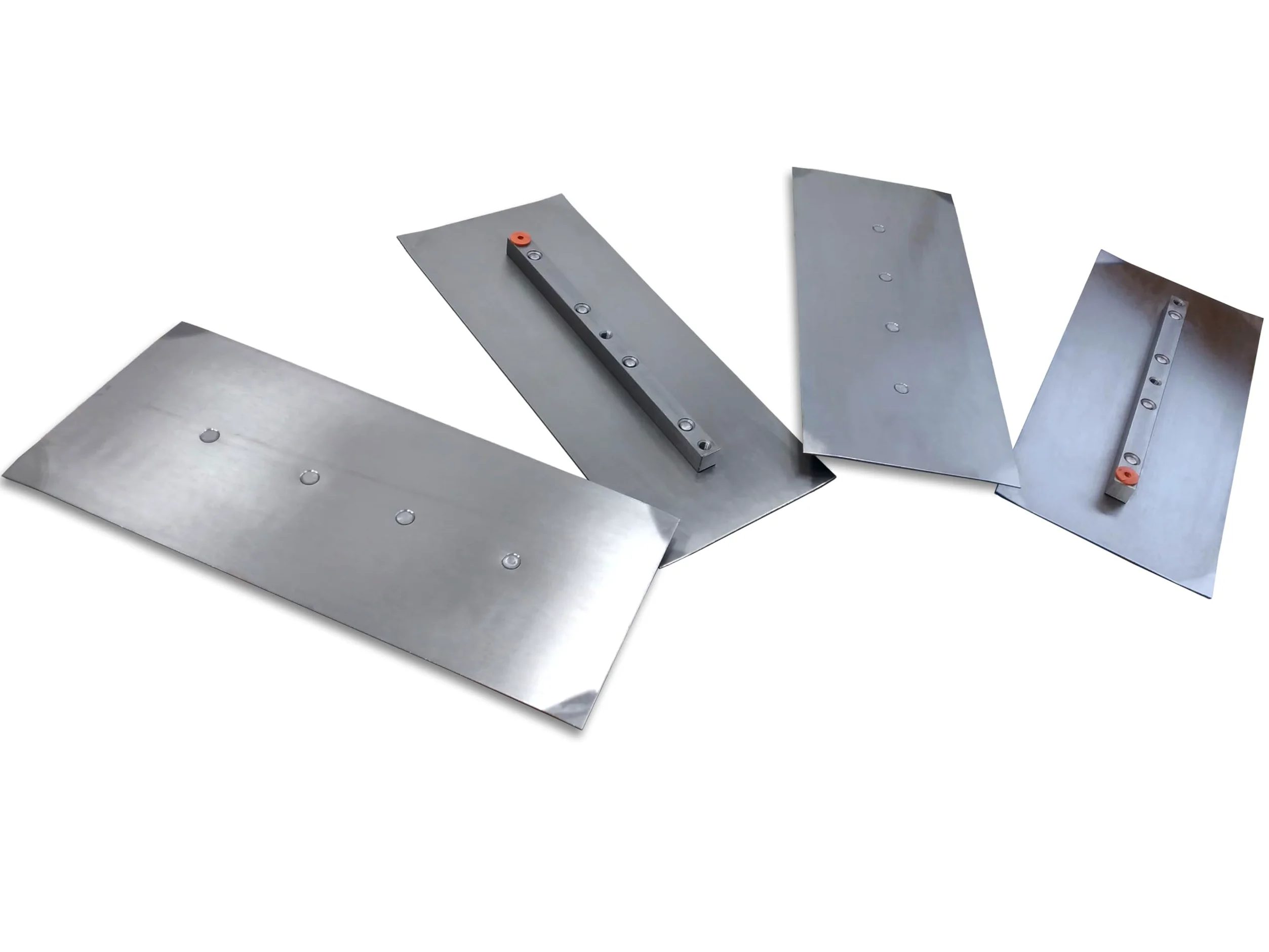 Set di Pale per Lisciatrice Elicottero da Ø900 mm | 4 Pezzi | 35,5x15 cm | Filettatura M8 | Spessore 1,6 mm | Distanza tra viti 12 cm | in Acciaio | Pezzo di Ricambio