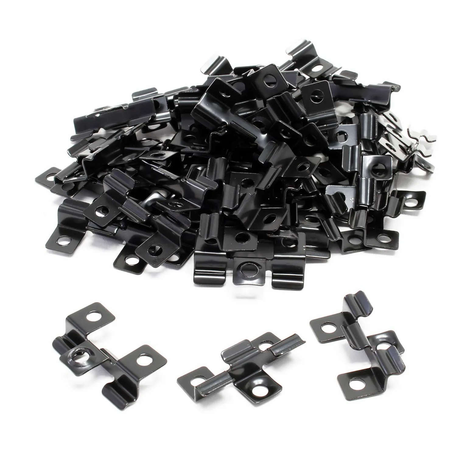 Wiltec Clip di fissaggio per listoni da pavimento esterno Decking Acciaio inox 6 mm 50 pezzi Nere
