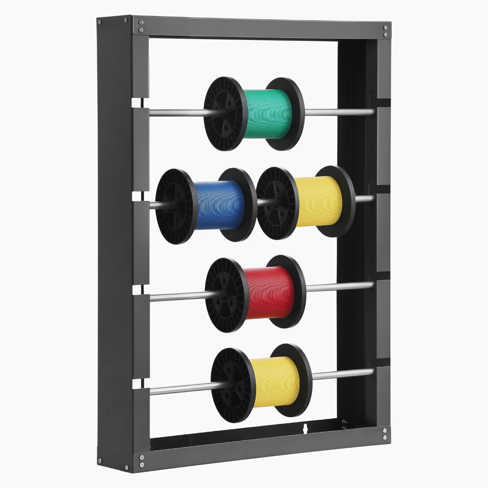 VEVOR Supporto per Bobine di Filo 4 Bracci Regolabili, Supporto a Parete in Acciaio Laminato Bobine Multiple, Organizzatore di Cavi, Distributore di Filo Capacità 68 kg, Uso Elettrico Industriale