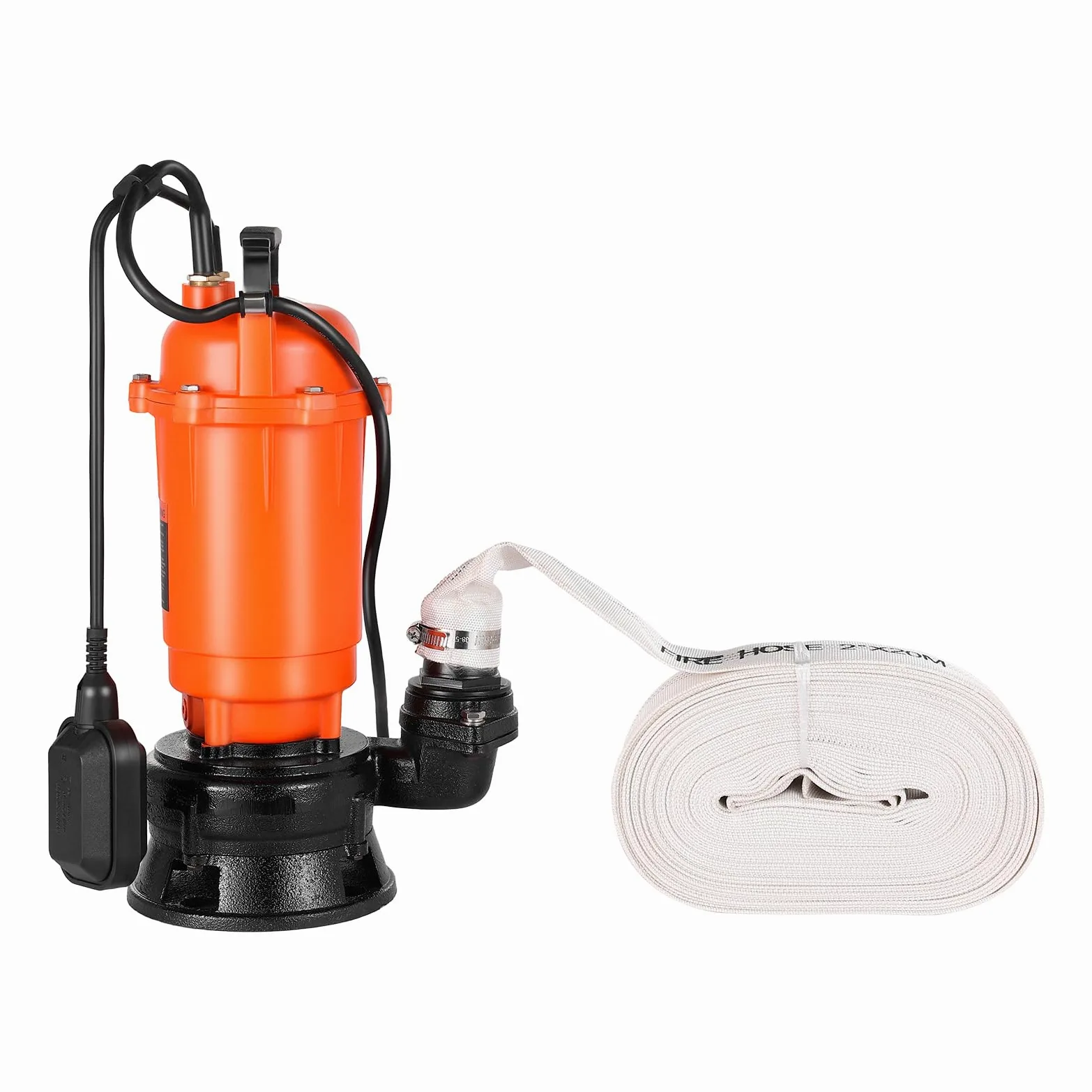 VEVOR Pompa Sommergibile per Acqua Sporca da 1500 W, 22800 L/H, in Ghisa con Interruttore a Galleggiante Automatico, Sollevamento Massimo 18 m, Scarico di Acqua Pulita, per Piscine, Giardino