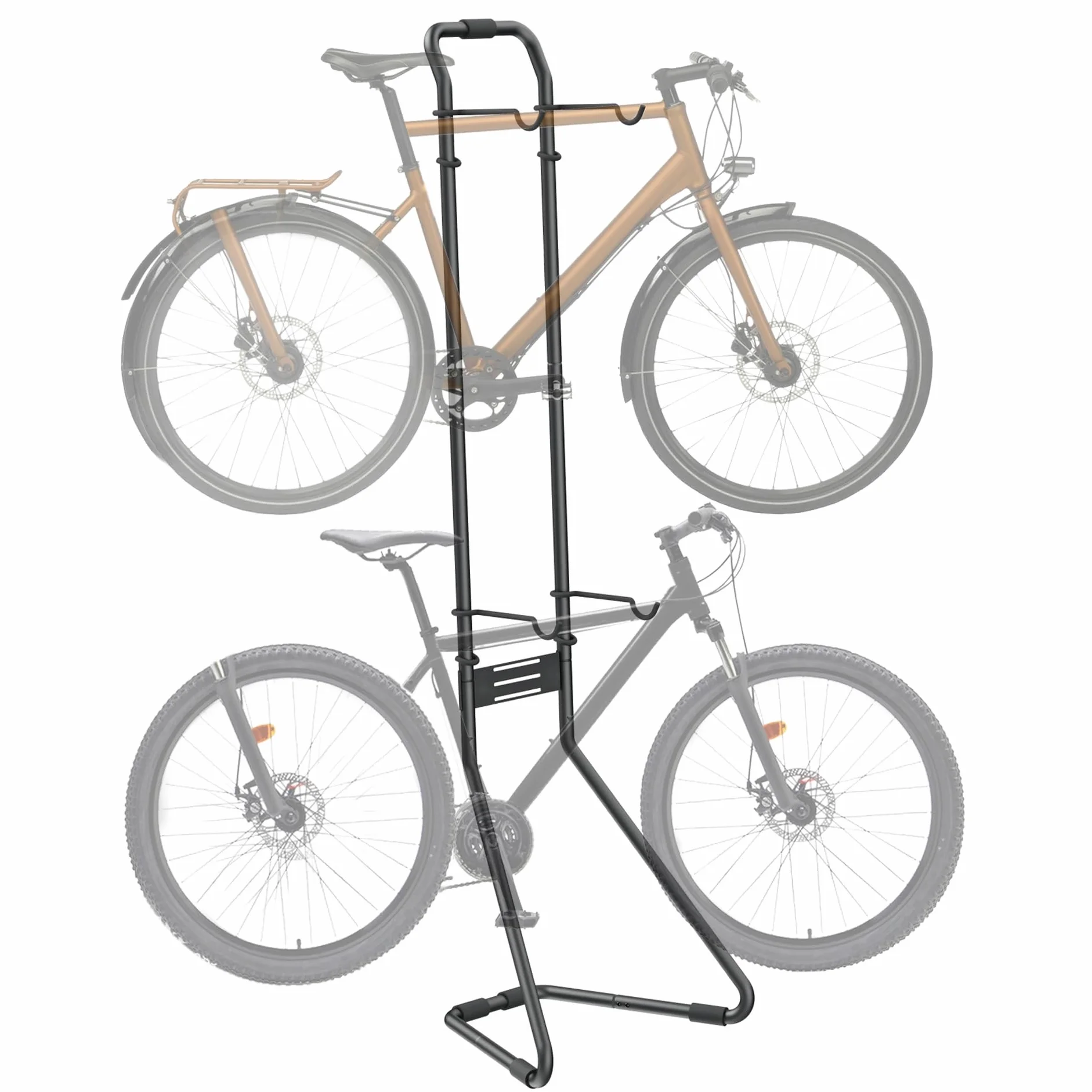 Mimoke Portabiciclette per 2 Bici Portabiciclette da Garage Completamente Regolabile a Gravità per Bici da Strada, MTB e Ibride