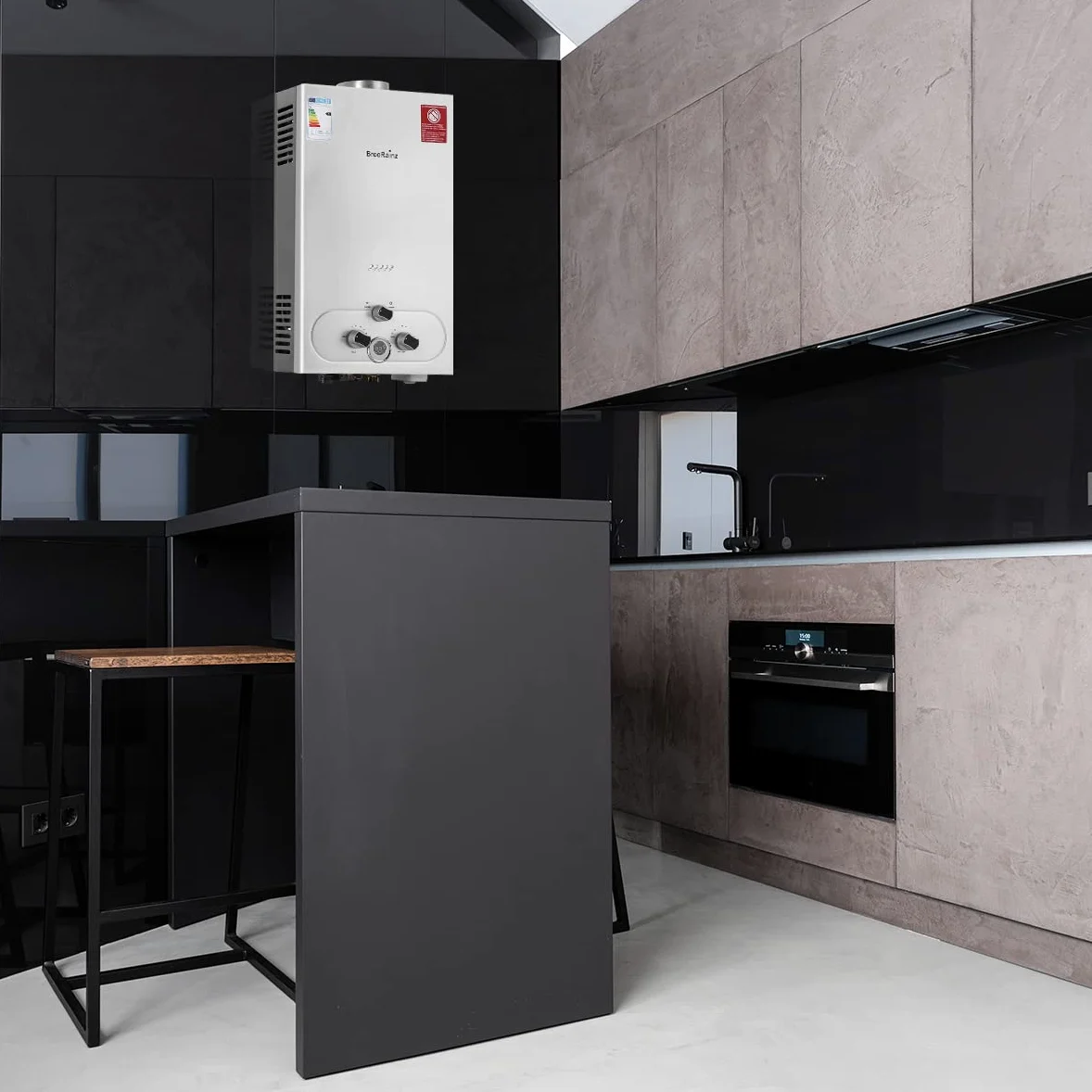 20LPM Scaldabagno Gas, 40KW Scaldabagno a Gas GPL con Pressione dell'Acqua Super Bassa di 0,1 bar Disponibile per Doccia e su Richiesta, Funzionamento a Propano Butano