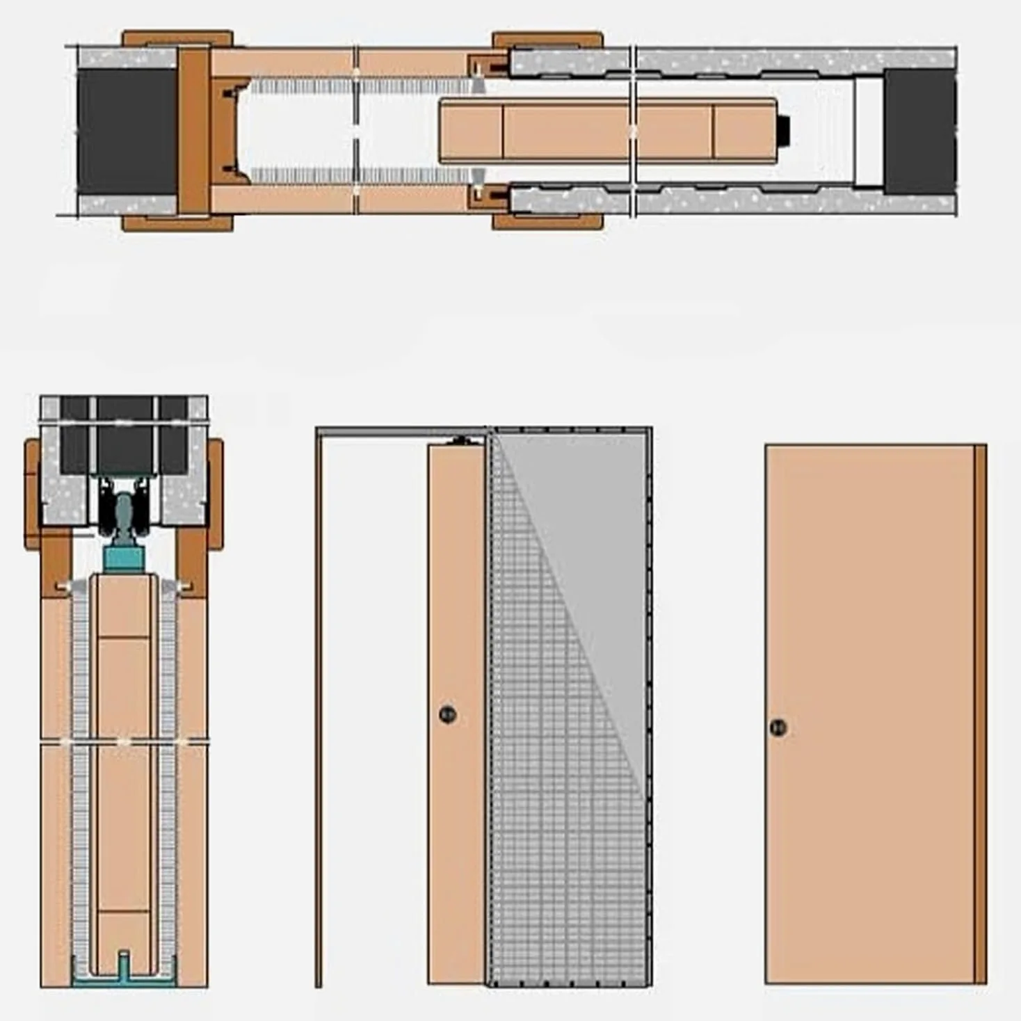 ALLINOX Controtelaio Per Porte Scorrevoli Anta Unica In Acciaio ZINCATO Per Cartongesso Sistema Porta a Scomparsa Telaio Salvaspazio Da Interno MADE IN ITALY (700x2100x100)