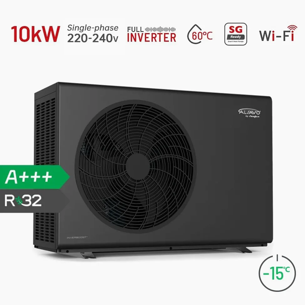 Pompa Di Calore Aria-Acqua Monoblocco R32 10 kW Monofase A+++ | INVERBOOST Technology, Ventola Singola, Riscaldamento, Raffreddamento, Acqua Calda Sanitaria