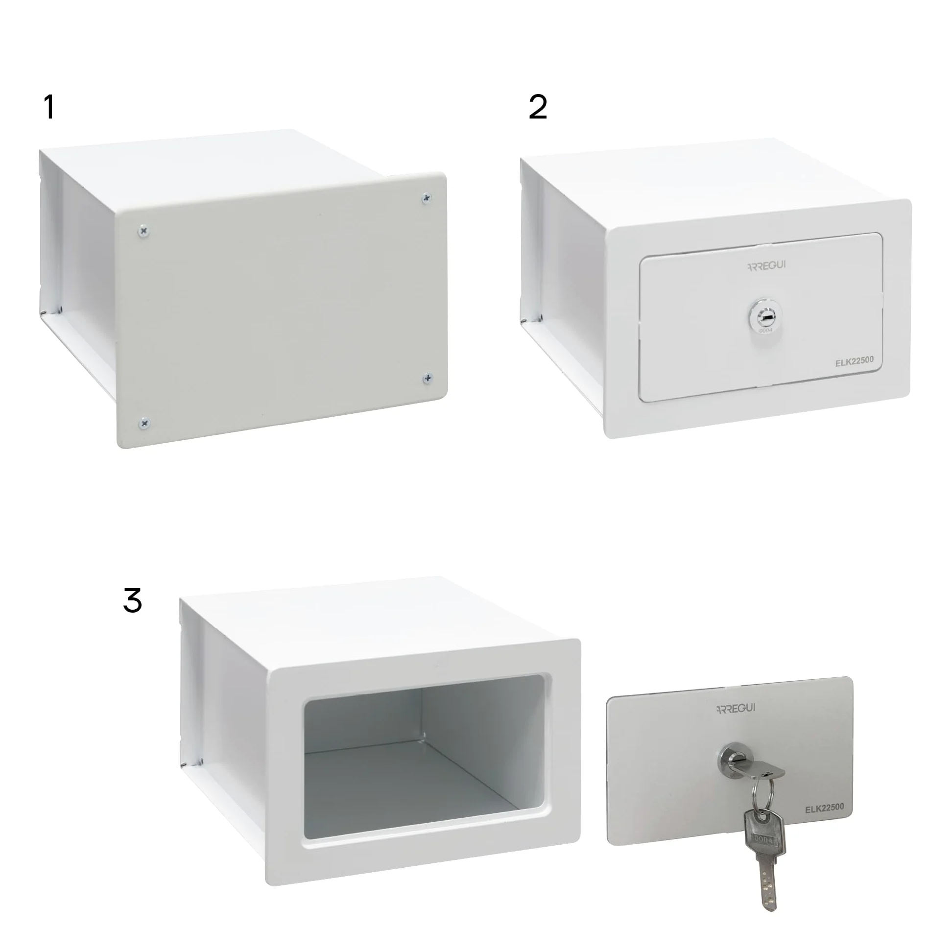 ARREGUI Elek 22500W-S0 Cassaforte Nascosta dietro al Coperchio della Cassetta di Derivazione | Piccola Cassaforte da Incassare al Muro | 13x20x21 cm | 3 L