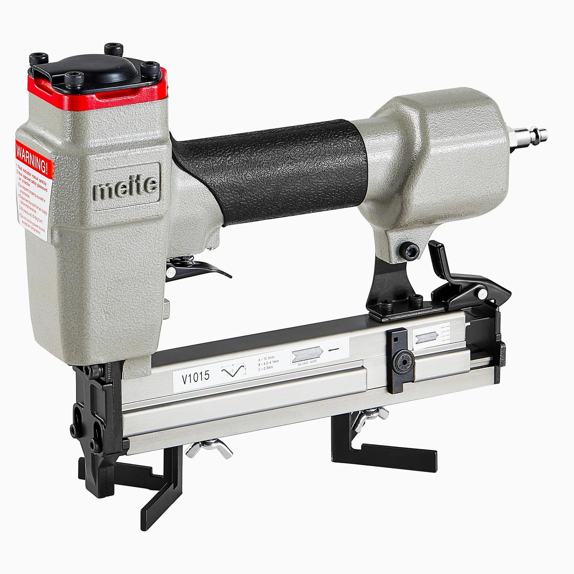 meite V1015B Chiodatrice Pneumatica a V per Cornici, Unisci-Cornici ad Aria Compressa per Cornici da Quadro, Compatibile con Chiodi a V da 7 a 15 mm