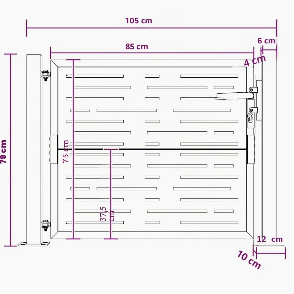 vidaXL Cancello da Giardino 100x75 cm in Acciaio Corten Design Quadrato, cancello, cancello in Acciaio, cancello da Esterno, cancello di Sicurezza