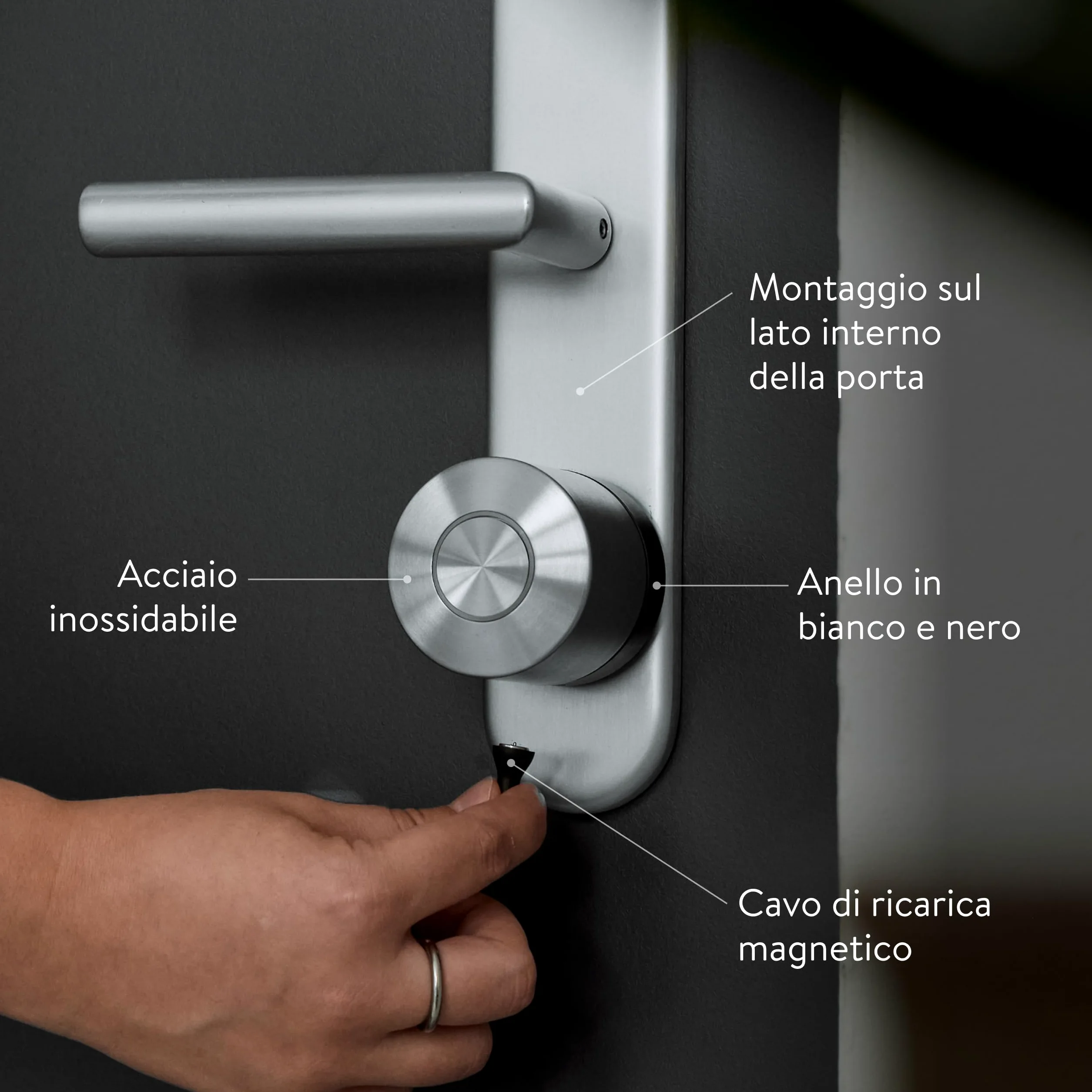 Nuki Smart Lock Ultra, serratura elettronica con Bluetooth, Wi-Fi & Matter, Integrazione in Smart Home, Sblocco della porta tramite accesso remoto, con 3 diverse modalità di blocco