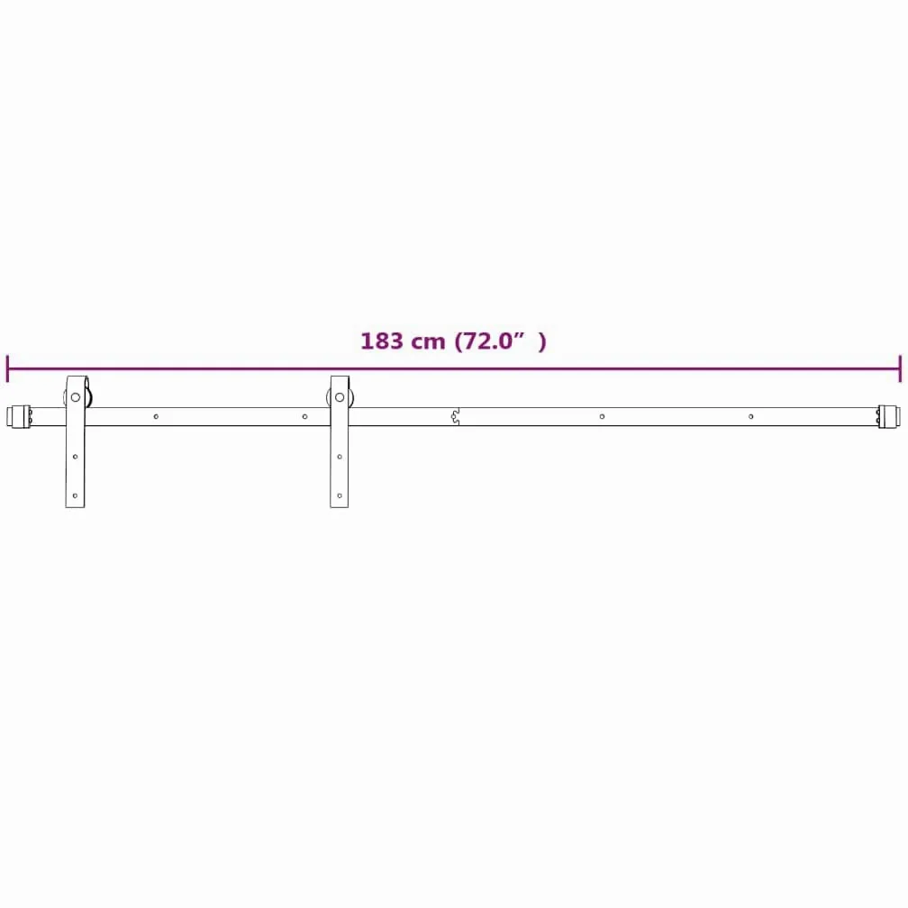 vidaXL Kit Accessori per Porta Scorrevole 183 cm in Acciaio Bianco