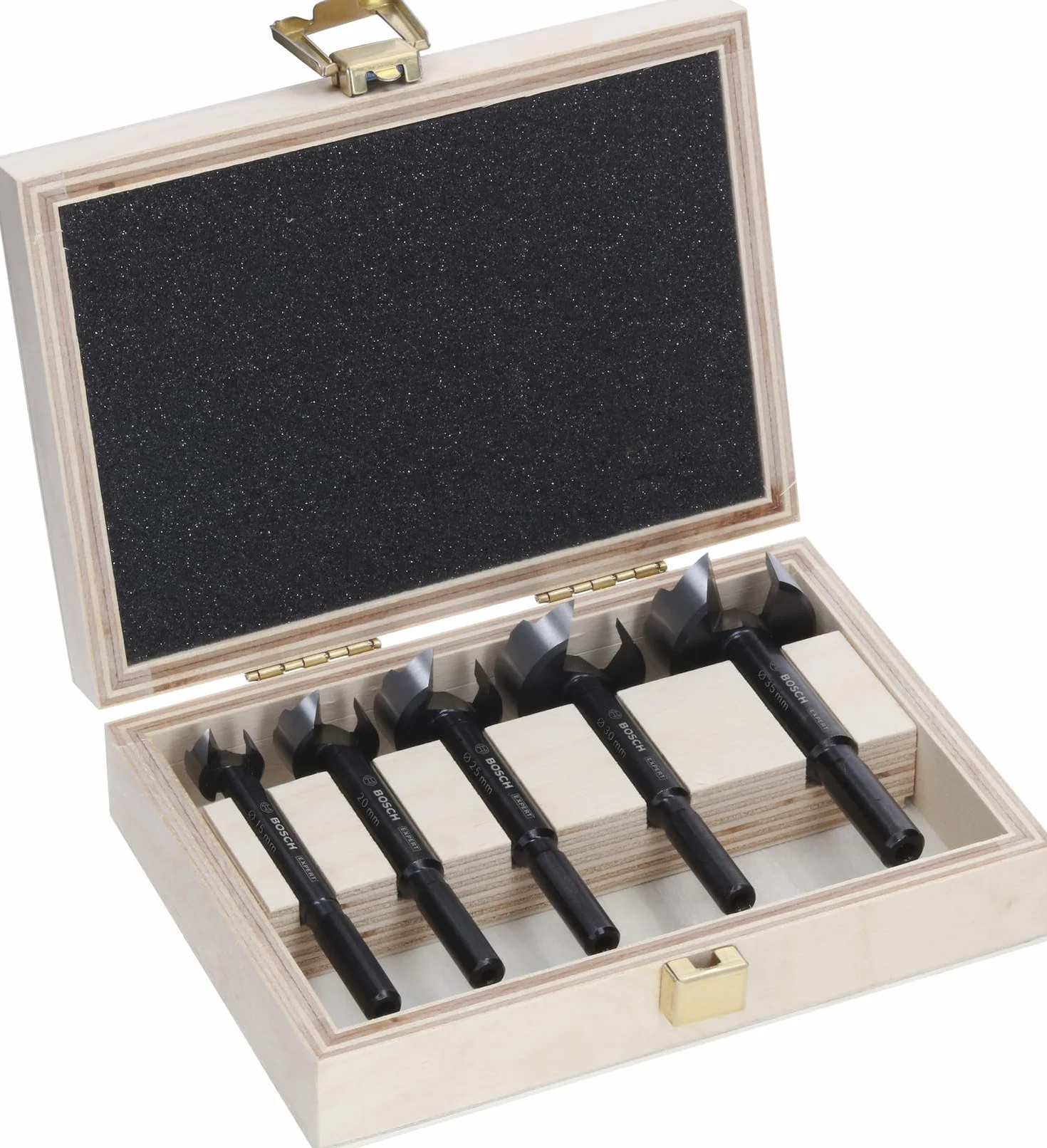 Bosch Expert Wood Forstner - Set di 5 punte per trapano (per legno tenero, legno duro, Ø 15,0, 20,0, 25,0, 30,0, 35,0 mm, accessori professionali, trapano, cacciavite)