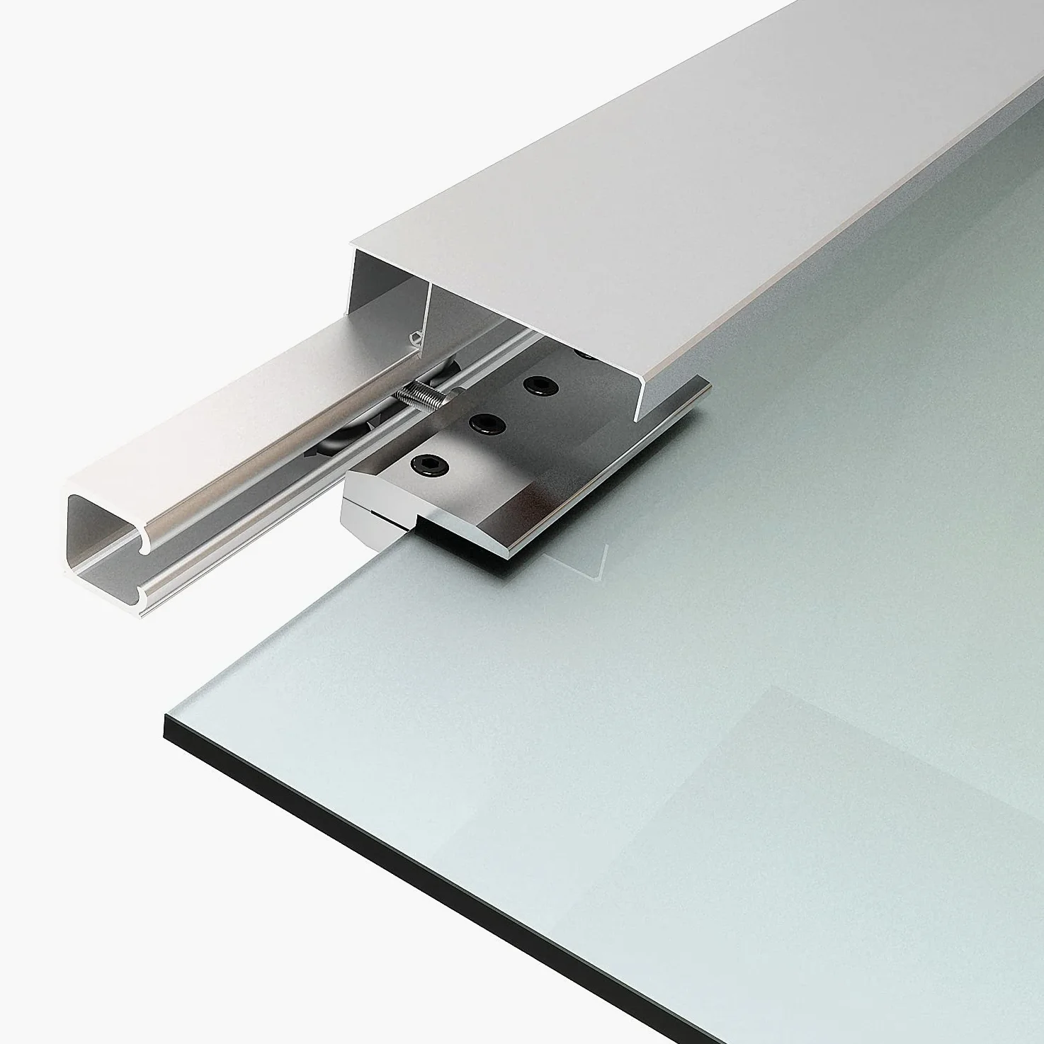 Homcom Porta Scorrevole in Vetro a Strisce con Binario in Alluminio, 75 x 210cm