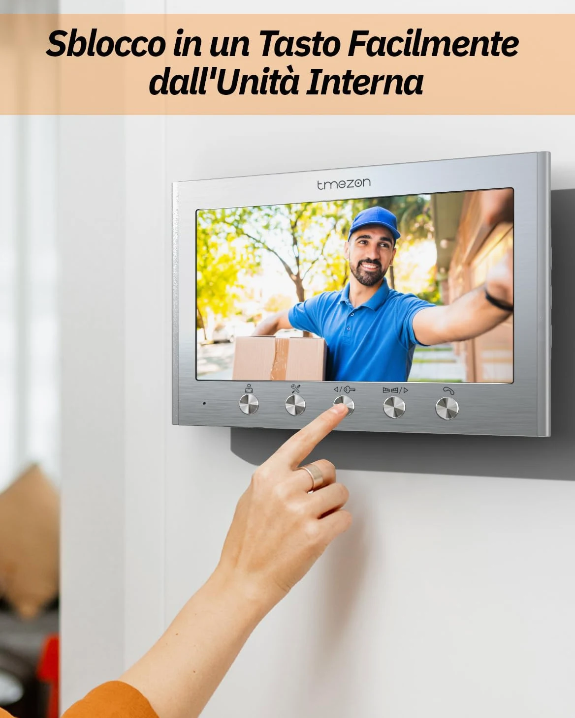 TMEZON Videocitofono 2 Fili Trifamiliare Citofoni con 3 Monitor TFT a Colori 7 pollici e Campanello esterno con telecamera Visione Notturna,Audio Bidirezionale,T30 per 3 Famiglie/Appartamenti