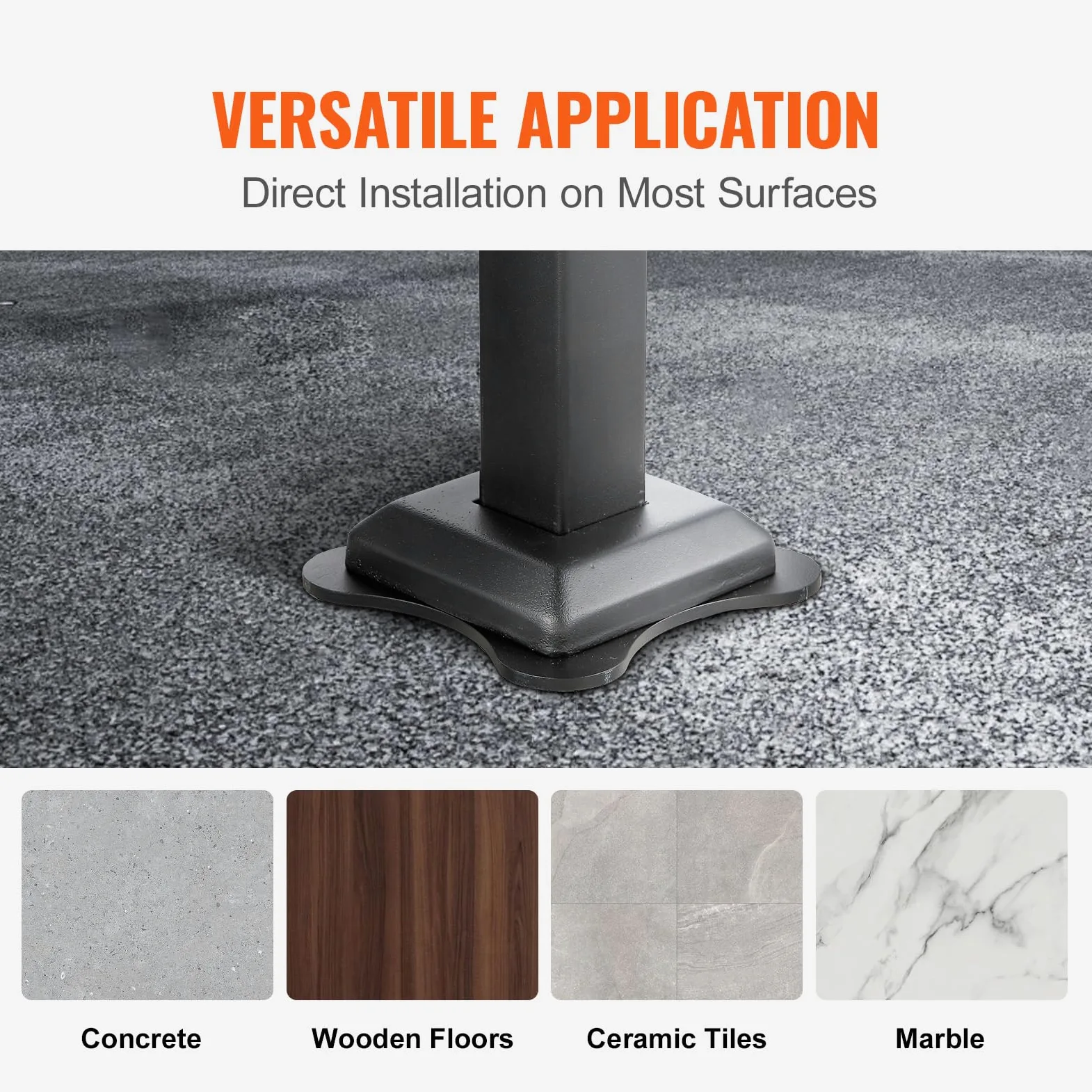VEVOR Rampa Scala 914,4 mm Ringhiera Scala per 3 gradini a mano in acciaio al carbonio regolabile 50° carico 300 kg con kit di installazione per pavimenti in cemento legno piastrelle in ceramica