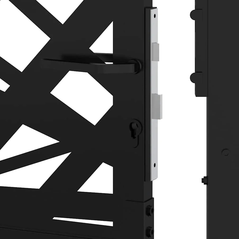 vidaXL Cancello Giardino Nero 100x100 cm in Acciaio Design Leggero, cancello della Recinzione, cancello Esterno, cancello del Metallo