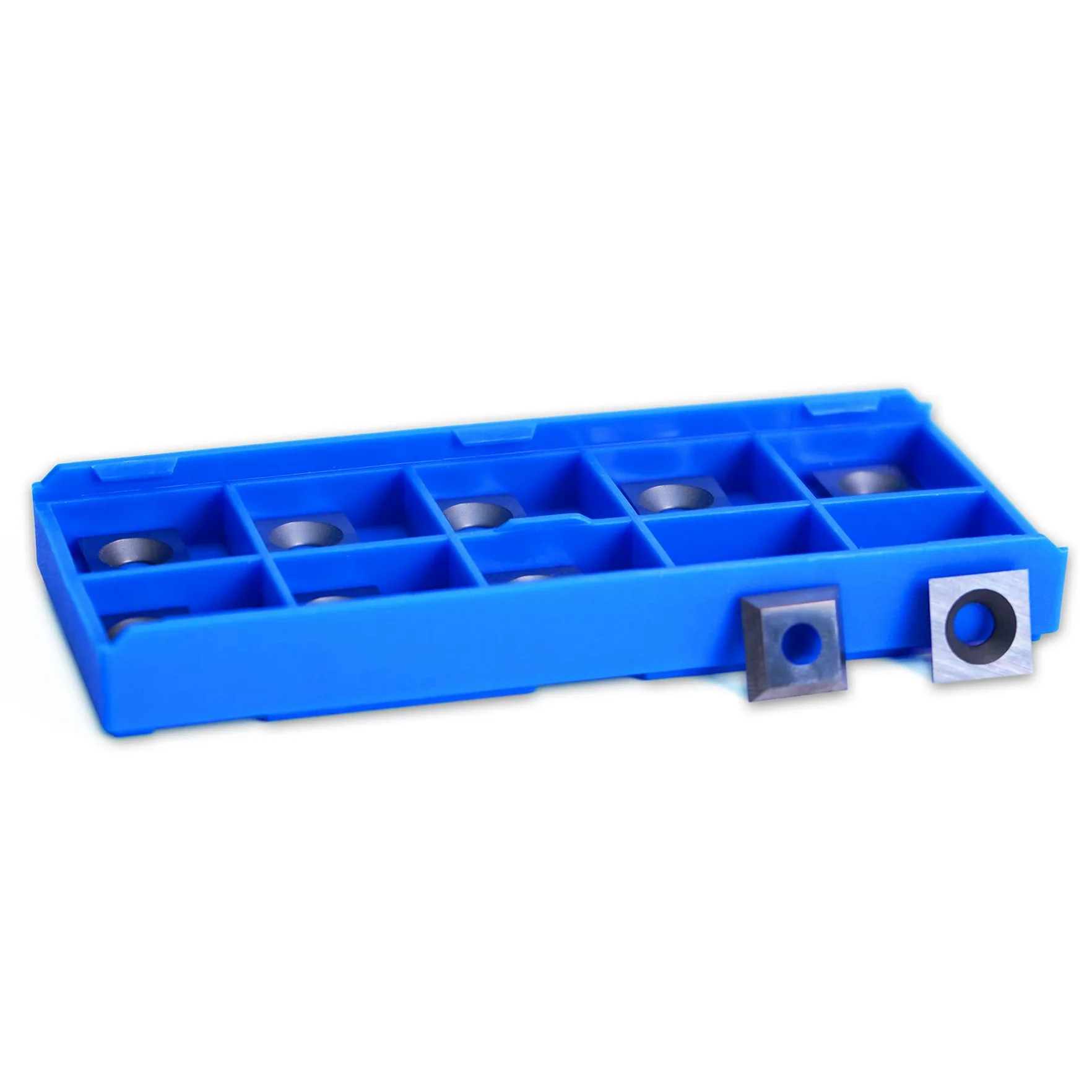 SpeTool 10 inserti quadrati in metallo duro di ricambio per punte da router per appiattimento della lastra (12x12 mm, 2,2 mm di spessore), angolo di taglio 35 gradi