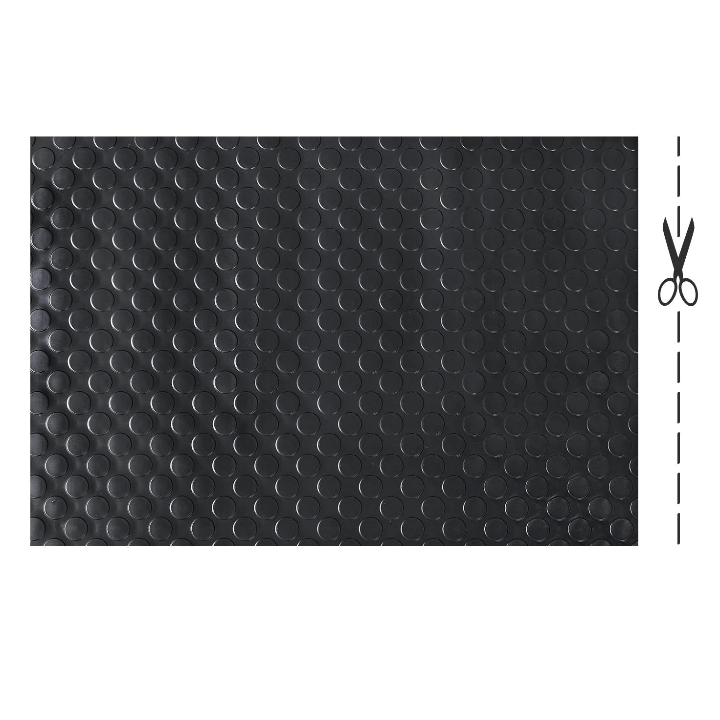OLIVO.Shop | Work Tappeti Gomma a Rotoli, copripavimento PVC bullonato o lamiera, Pavimento Gomma bollata Antiscivolo, Dimensioni su Misura, Due Colori. Design a Bolle (Nero, 500x150cm)