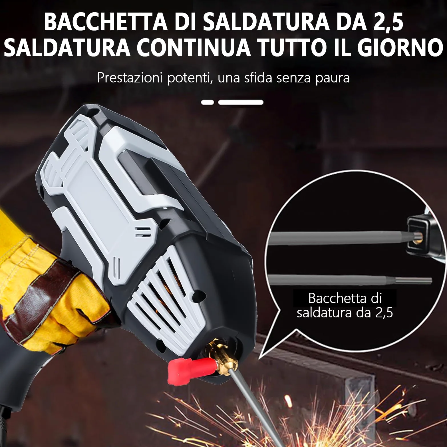 Saldatrice Portatile, 200A Saldatrice a Elettrodo con Inverter IGBT, Saldatore ad Arco per Barre di Saldatura 1,6 mm - 3,2 mm, Salda Facilmente Acciaio Ferro Acciaio Al Carbonio Leghe