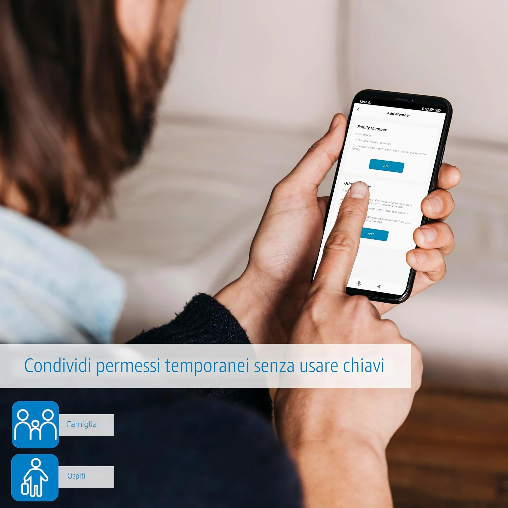 Nivian Serratura Smart Bluetooth- Smart lock con accesso remoto e apertura senza chiave- Creazione di chiavi virtuali per gli ospiti - Funzione di chiusura automatica per proteggere la casa