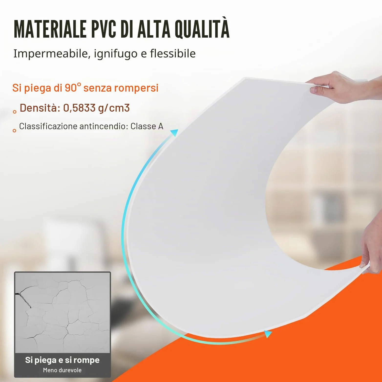 VEVOR Pannelli per Controsoffitto 603 x 603 mm Pannelli per Soffitto Confezione 12, Buona flessibilità, Facile Installazione, Rivestimento per Soffitto per Decorazione di Casa/Ufficio, Bianco Liscio
